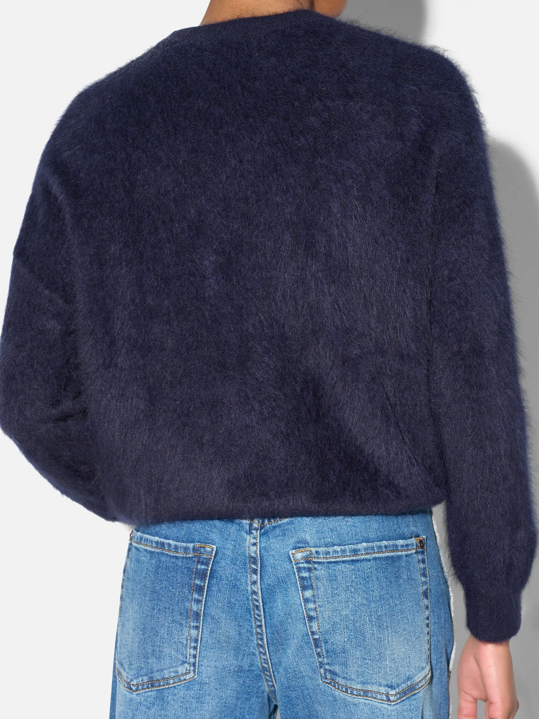 Brushed Cashmere Dames Trui Ronde Hals Lewis Blauw