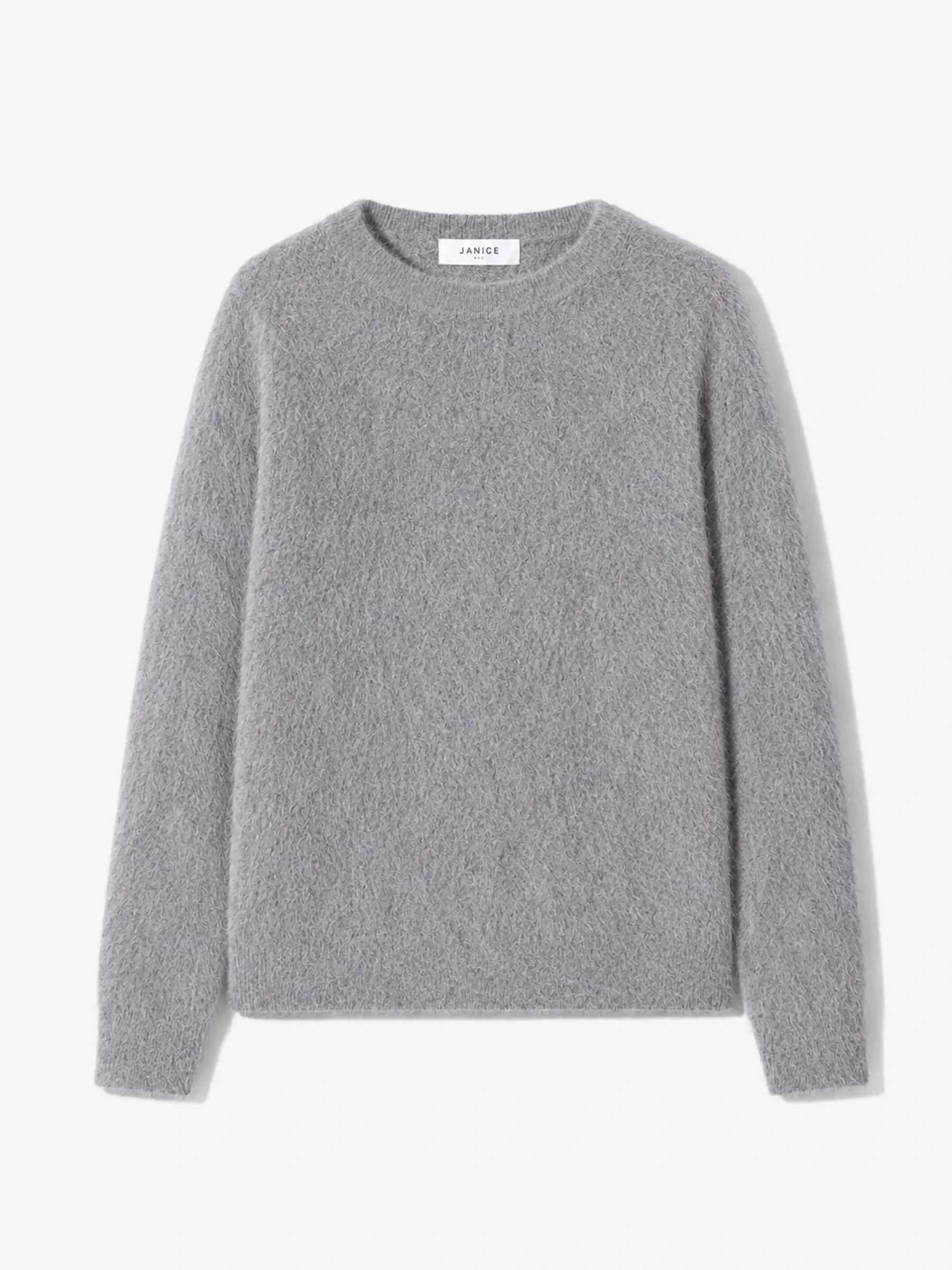 Brushed Cashmere Dames Trui Ronde Hals Lewis Grijs