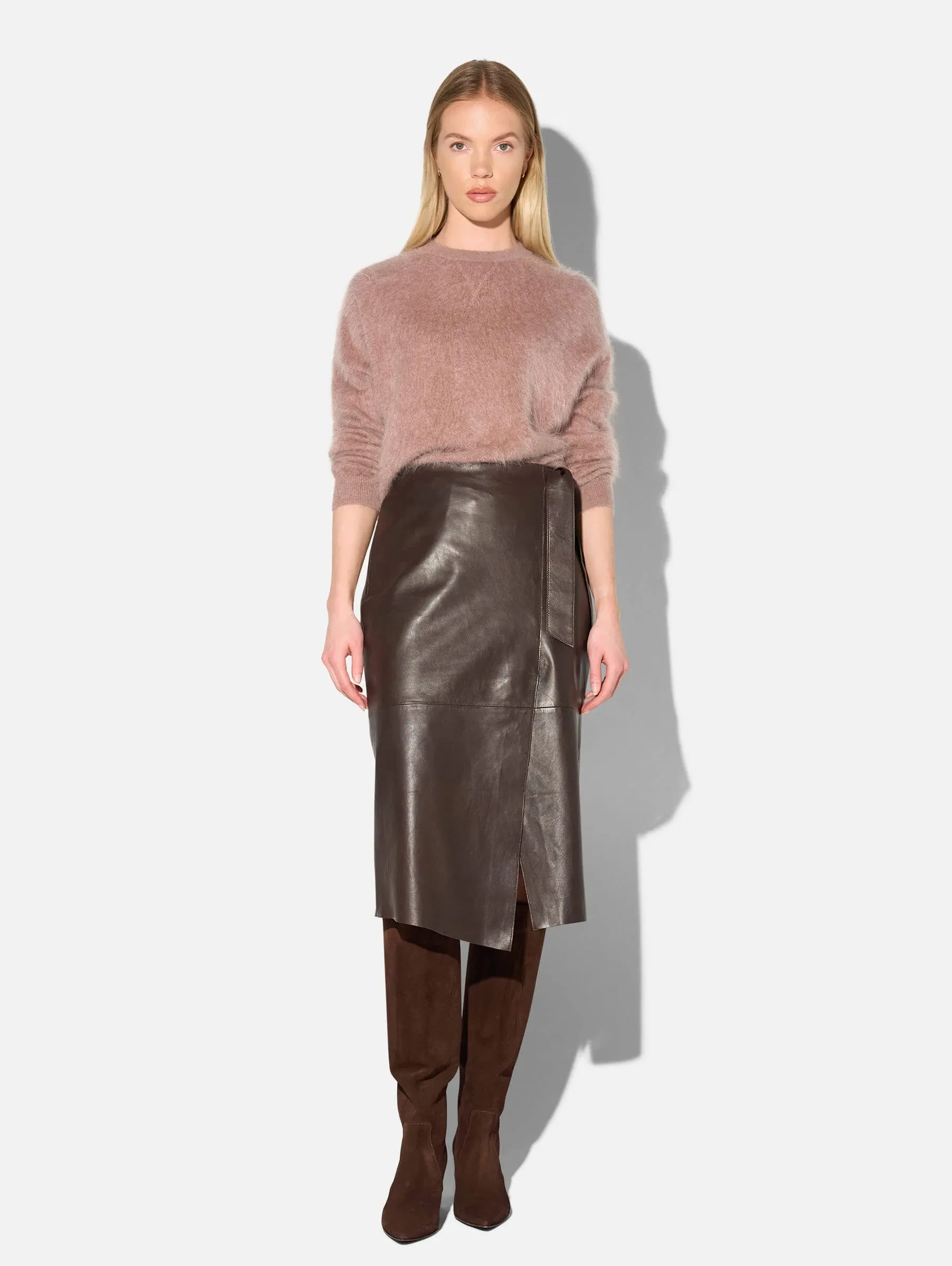 Brushed Cashmere Dames Trui Ronde Hals Lewis Taupe