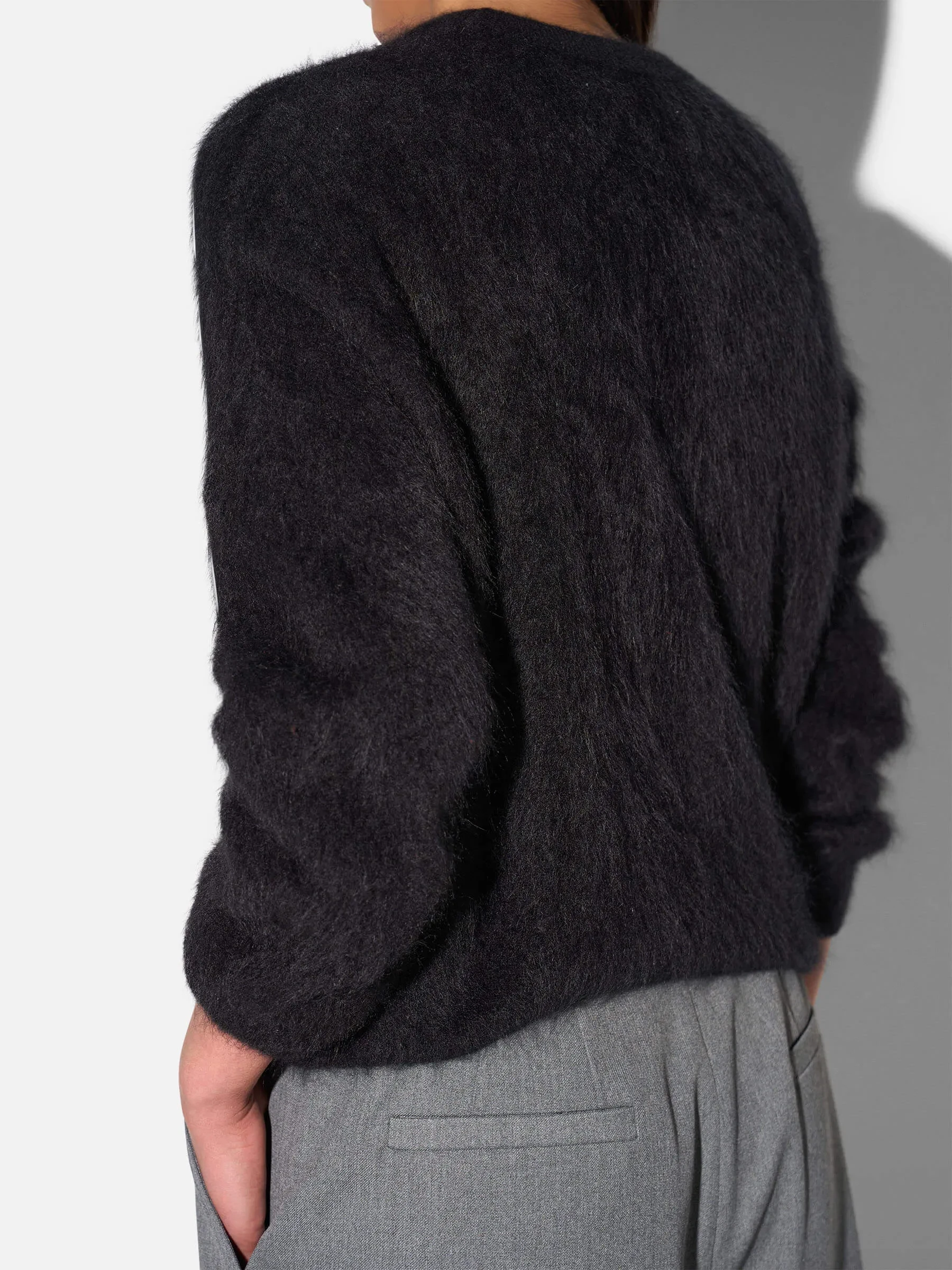 Brushed Cashmere Dames Trui Ronde Hals Lewis Zwart