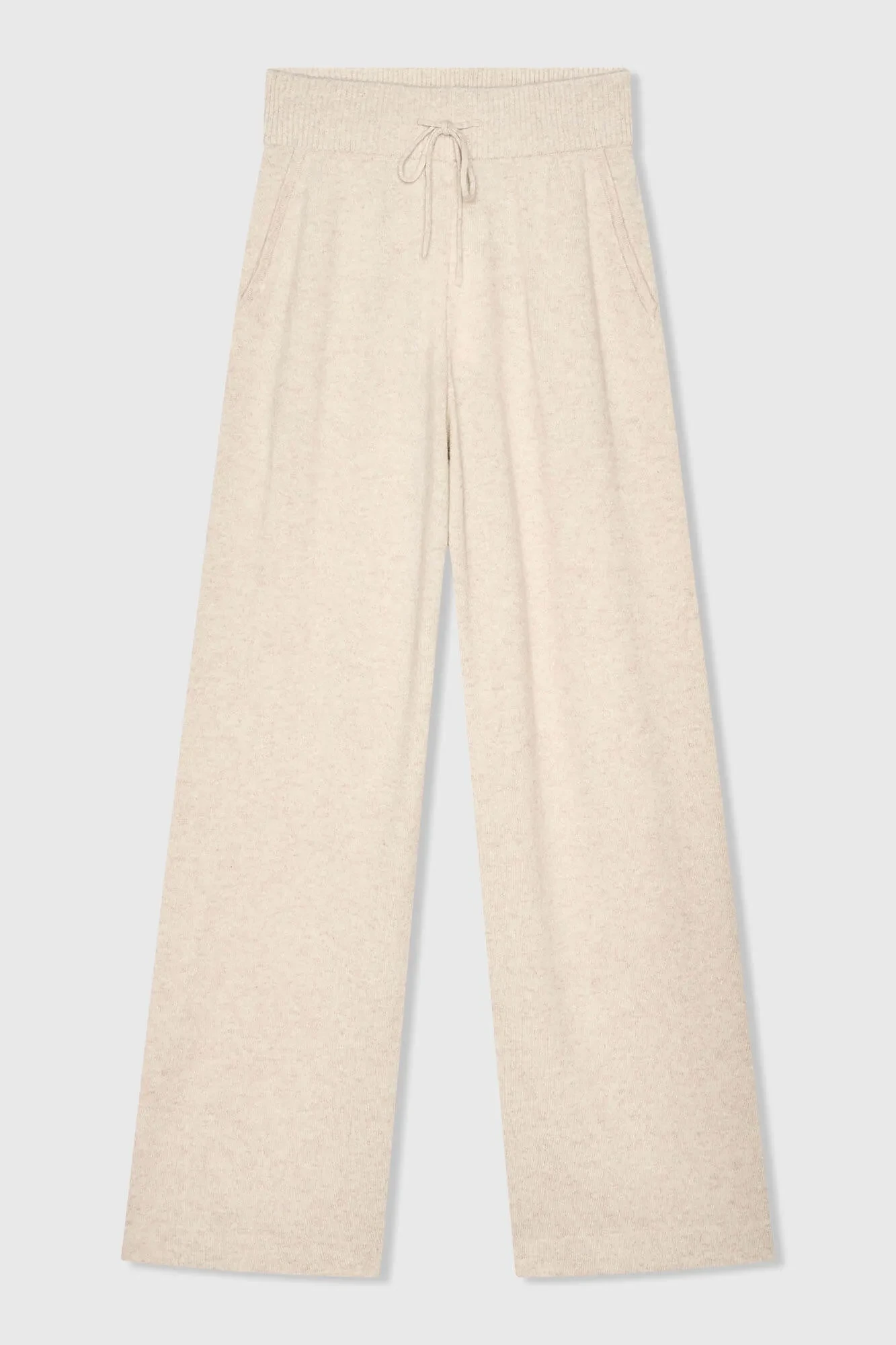 Cashmere Broek Wijde Pijp Dames Eldon Beige