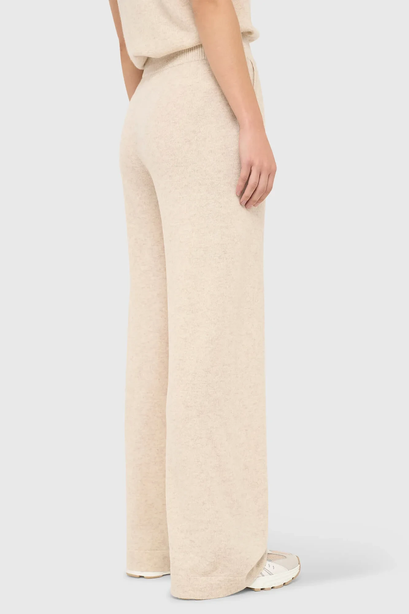 Cashmere Broek Wijde Pijp Dames Eldon Beige