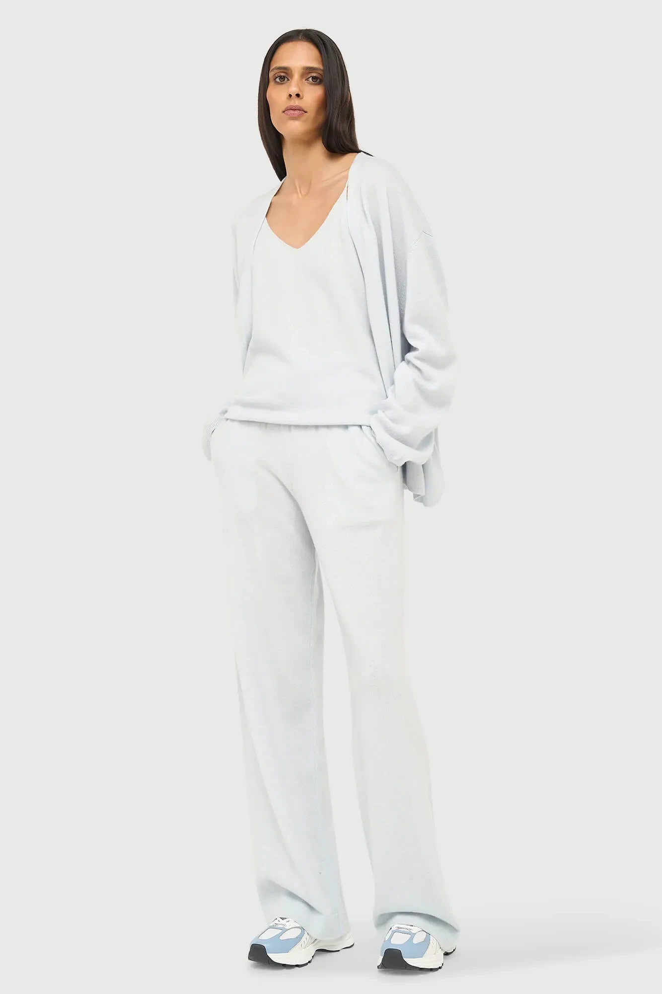 Cashmere Broek Wijde Pijp Dames Eldon Blauw