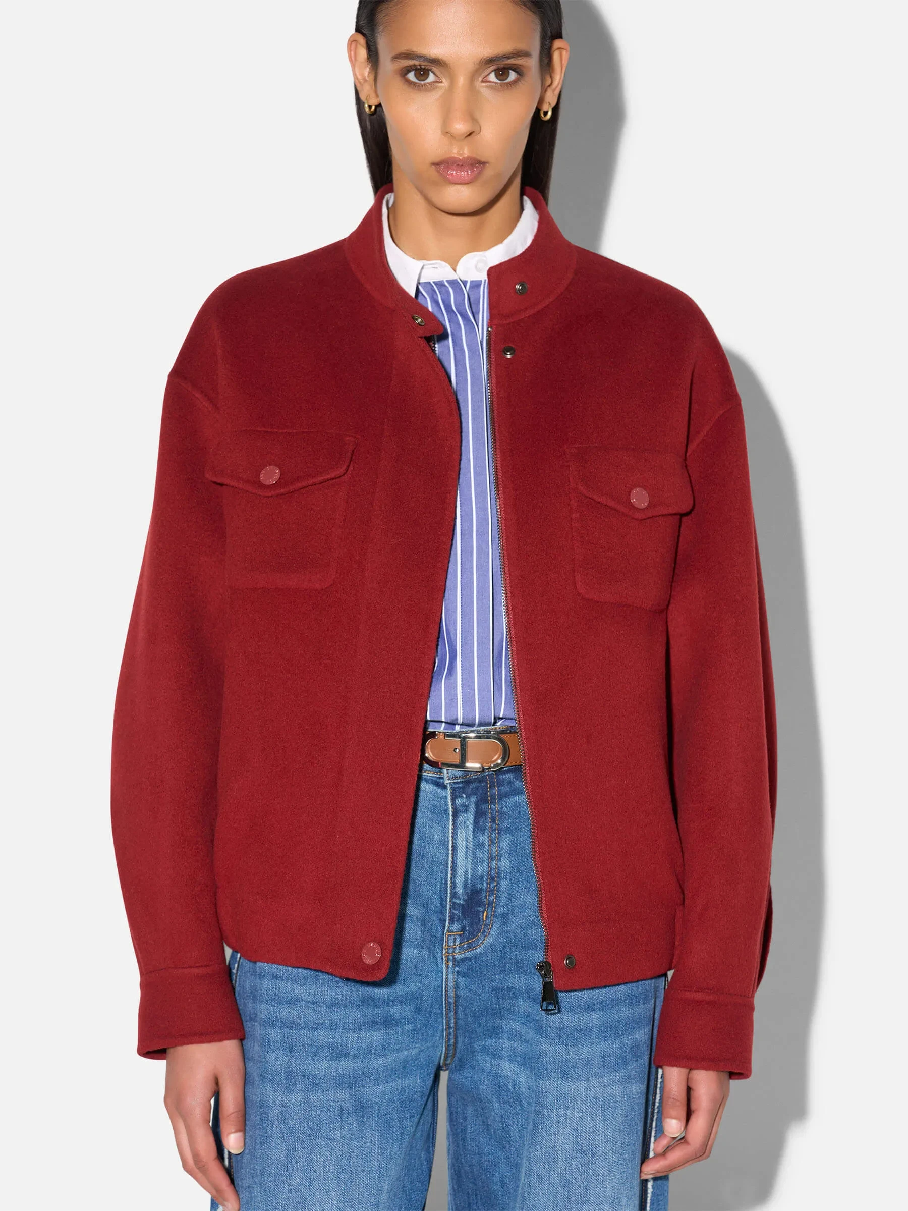 Cashmere Dames Jack Oversized Roan Burgundy