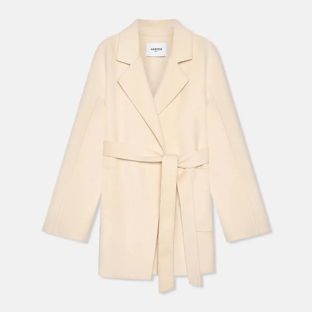 Cashmere Dames Jas Double Face Calvin Beige