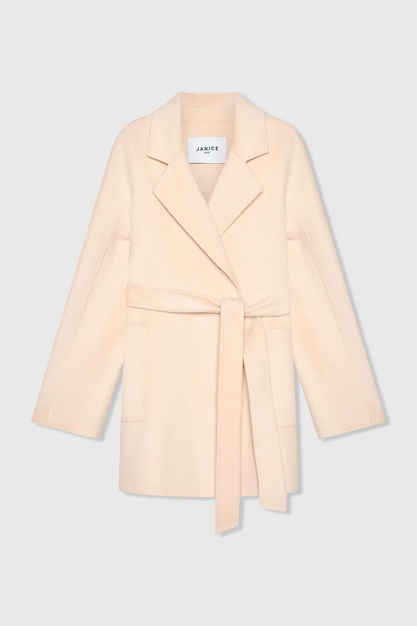 Cashmere Dames Jas Double Face Calvin Peach