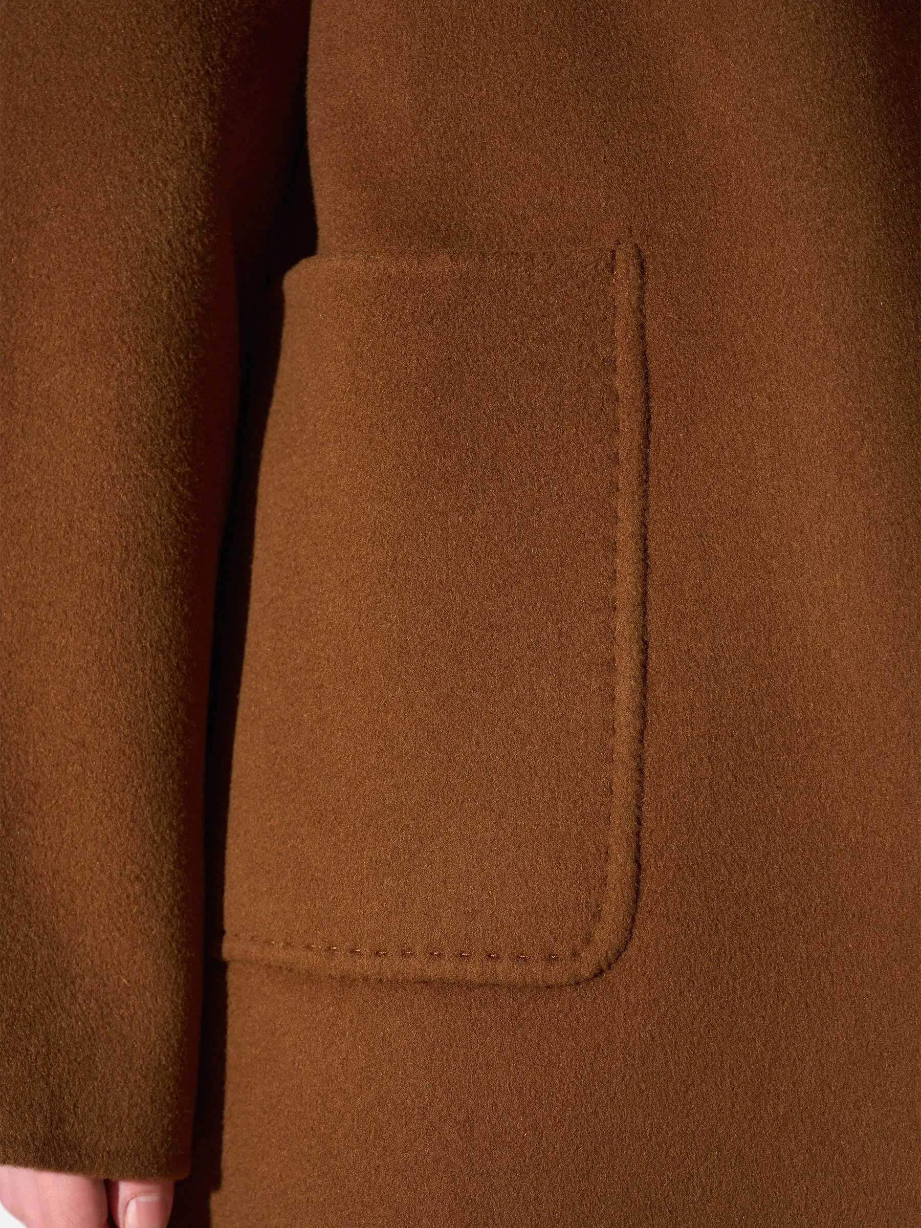 Cashmere Dames Jas Lang Double Face Jules Tabacco