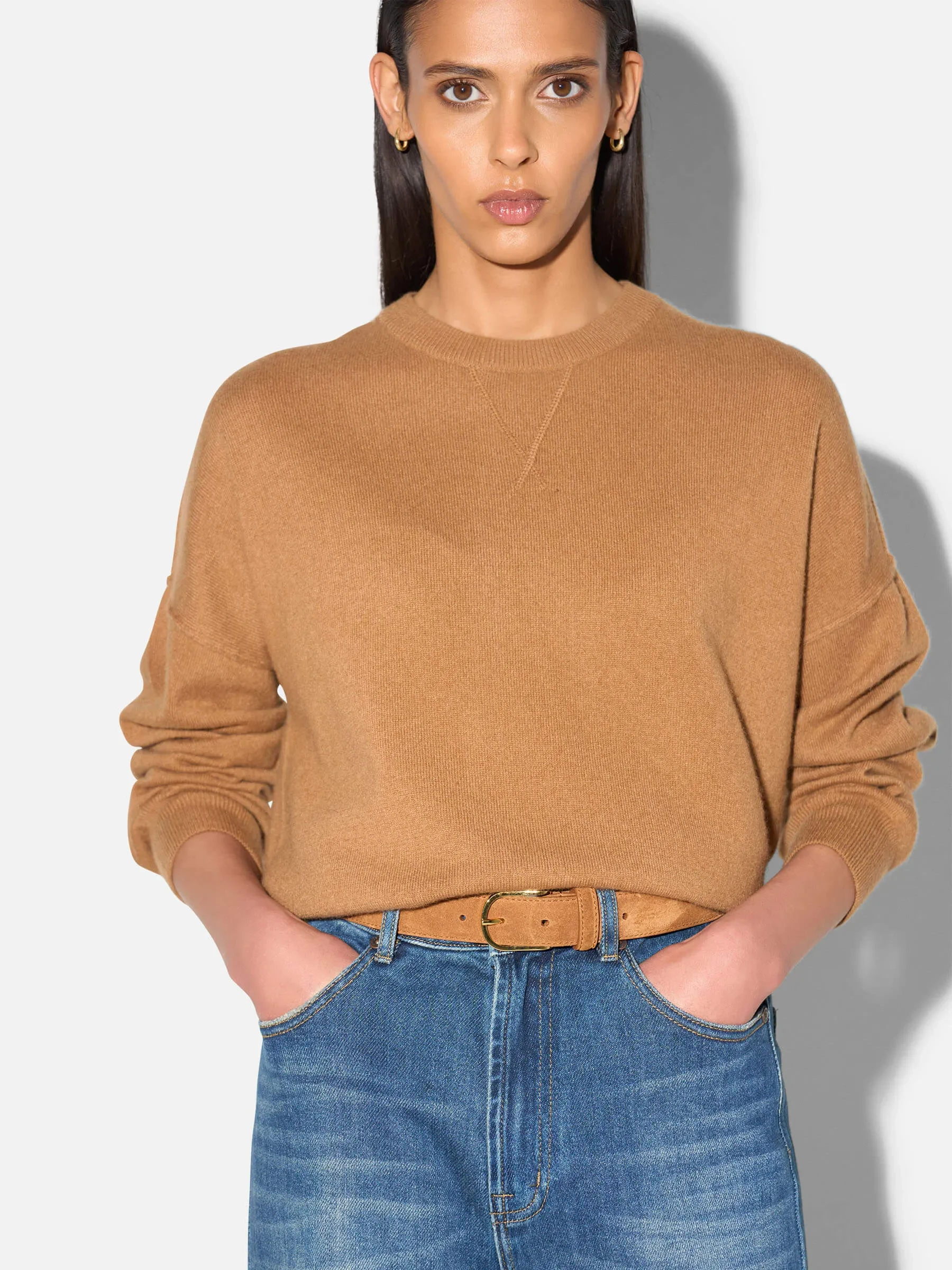 Cashmere Dames Trui Lewis Camel