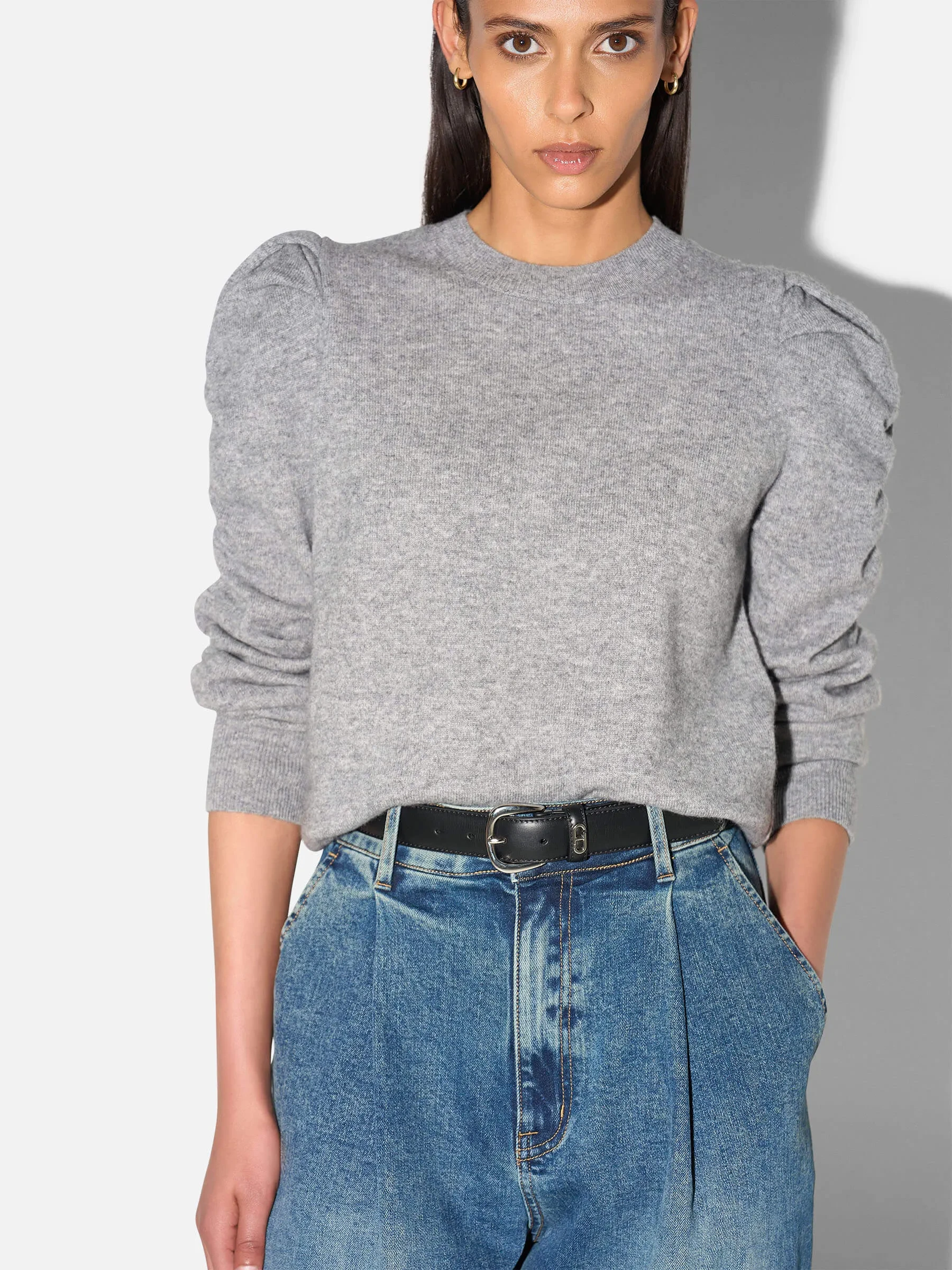 Cashmere Dames Trui Pofmouw Mave Grijs
