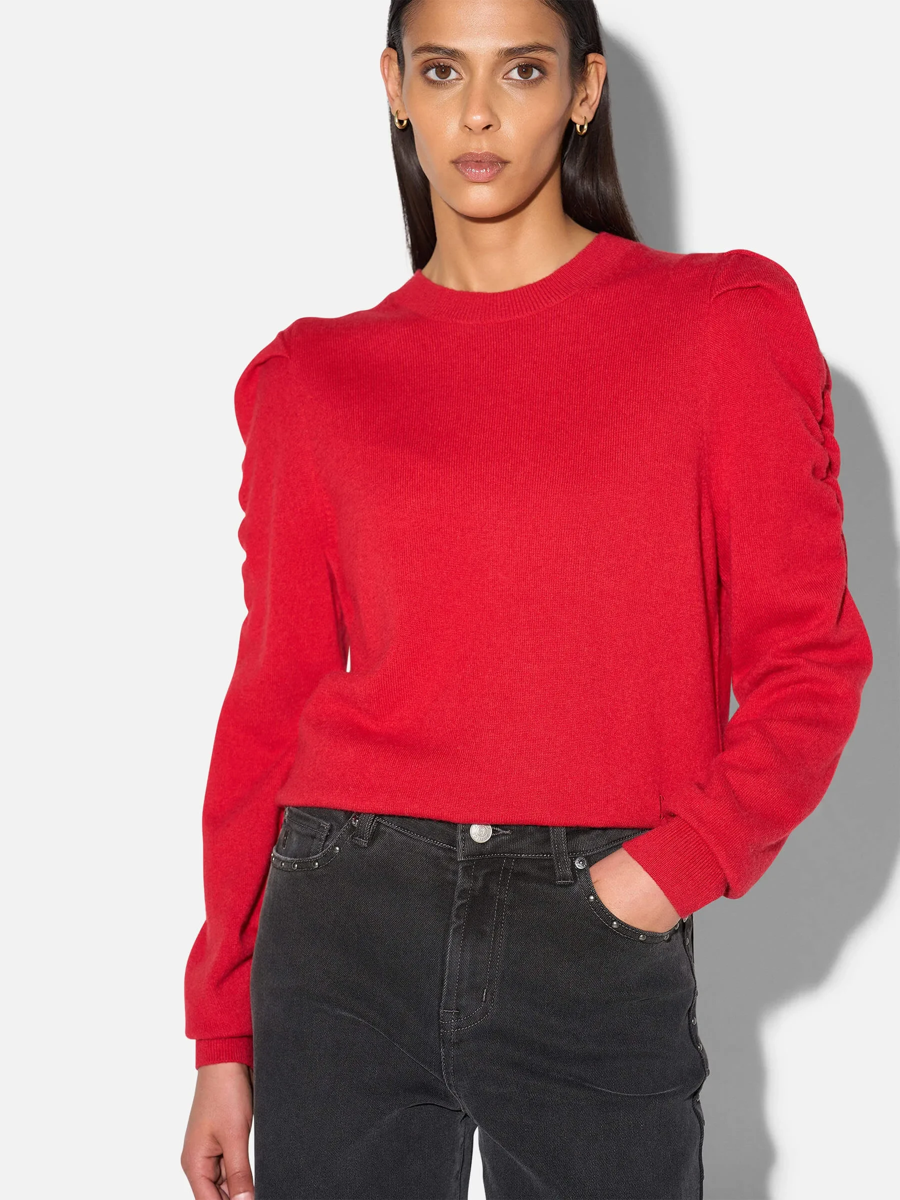 Cashmere Dames Trui Pofmouw Mave Rood
