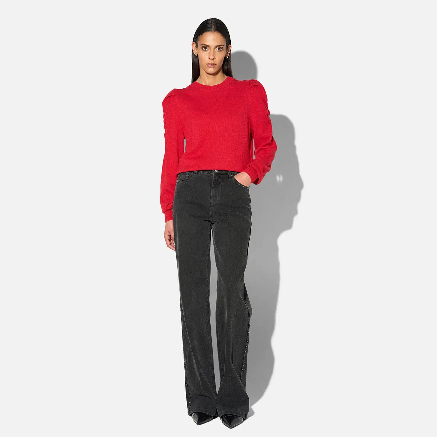 Cashmere Dames Trui Pofmouw Mave Rood