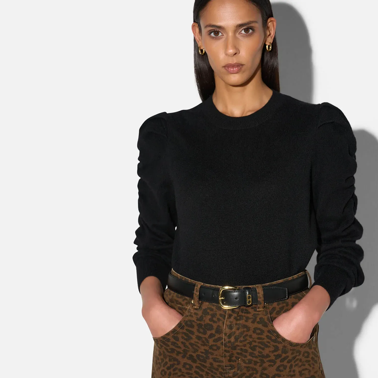 Cashmere Dames Trui Pofmouw Mave Zwart
