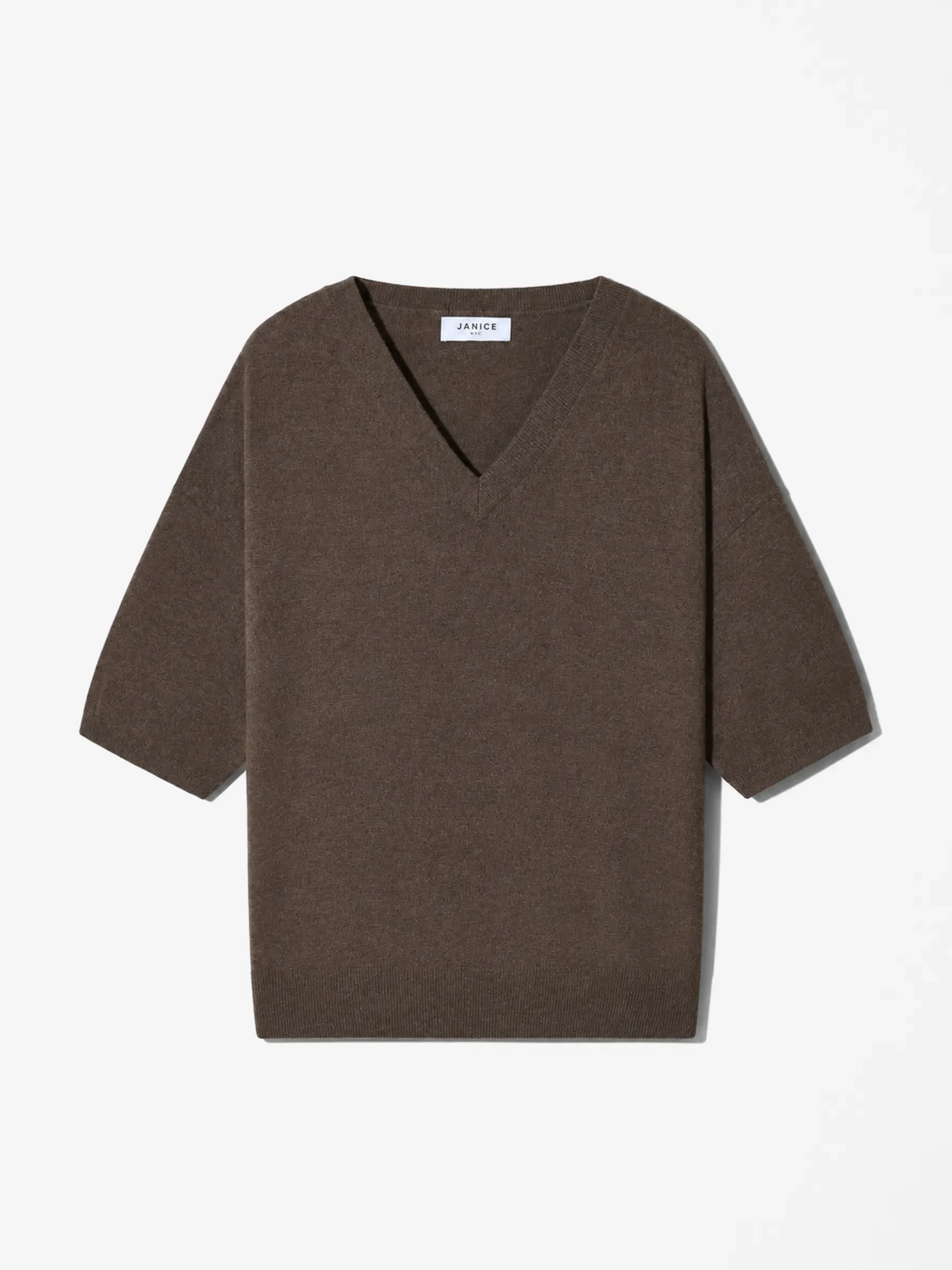 Cashmere Dames Trui V Hals Romeo Bruin
