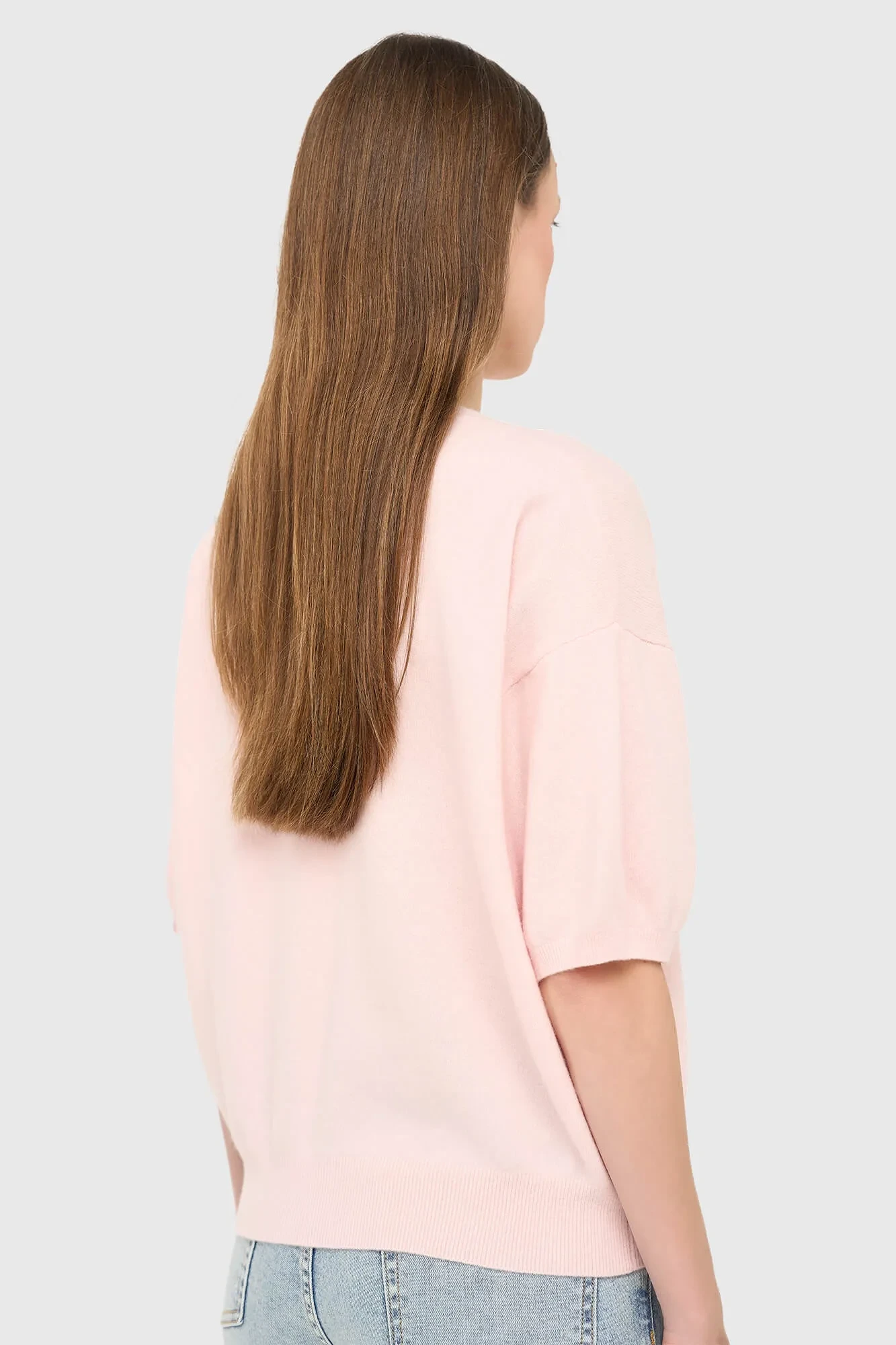 Cashmere Dames Trui V Hals Romeo Roze