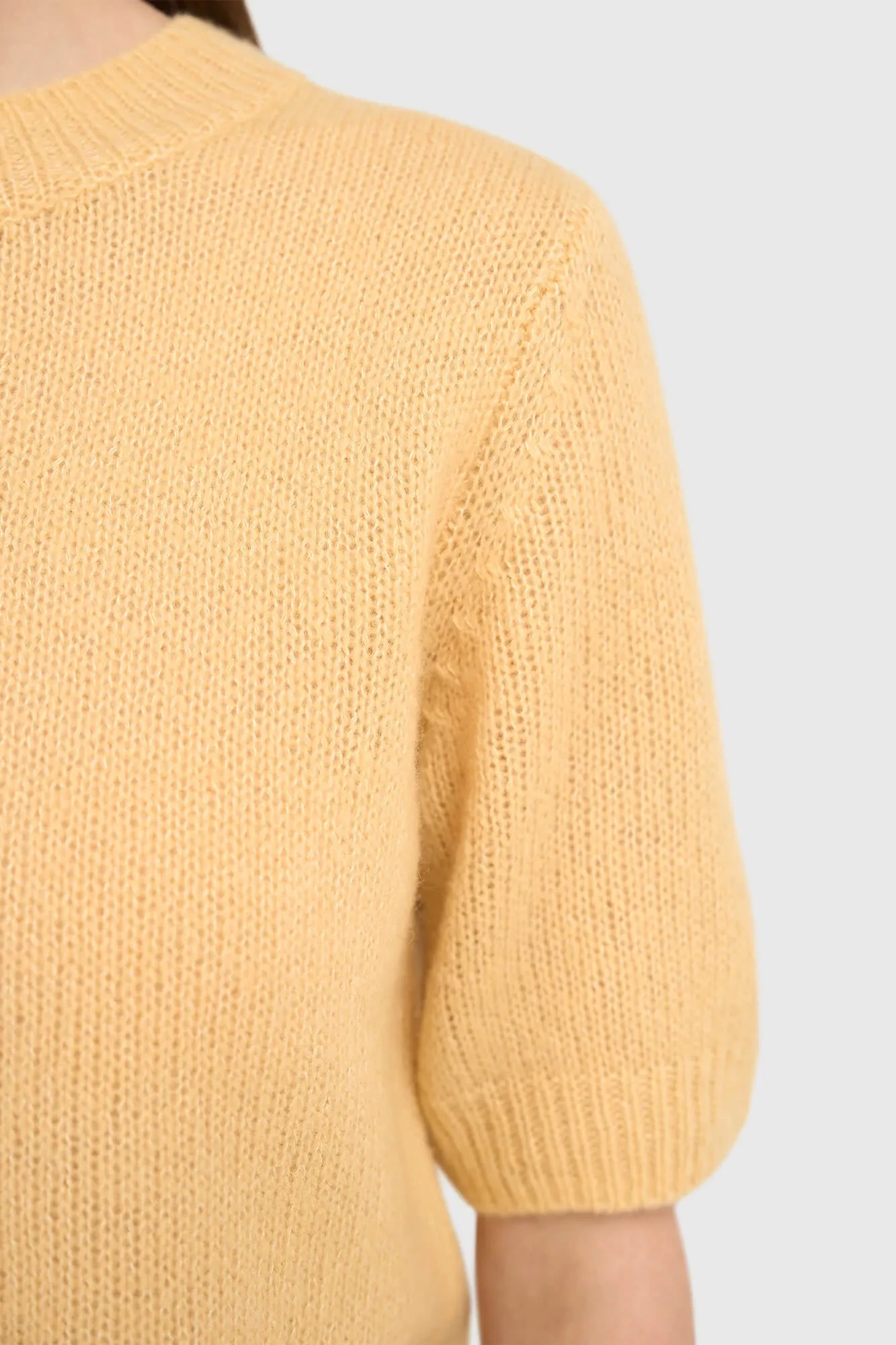 Cashmere Dames Truitje Korte Mouw Geel Eloi