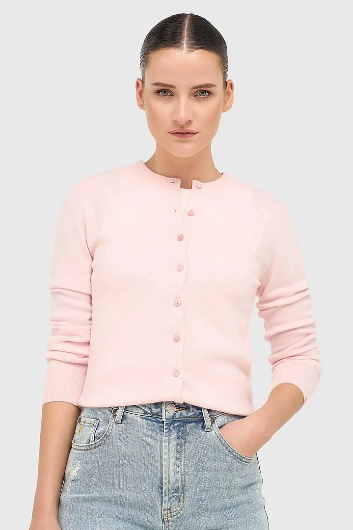 Cashmere Dames Vest Roze Lucas
