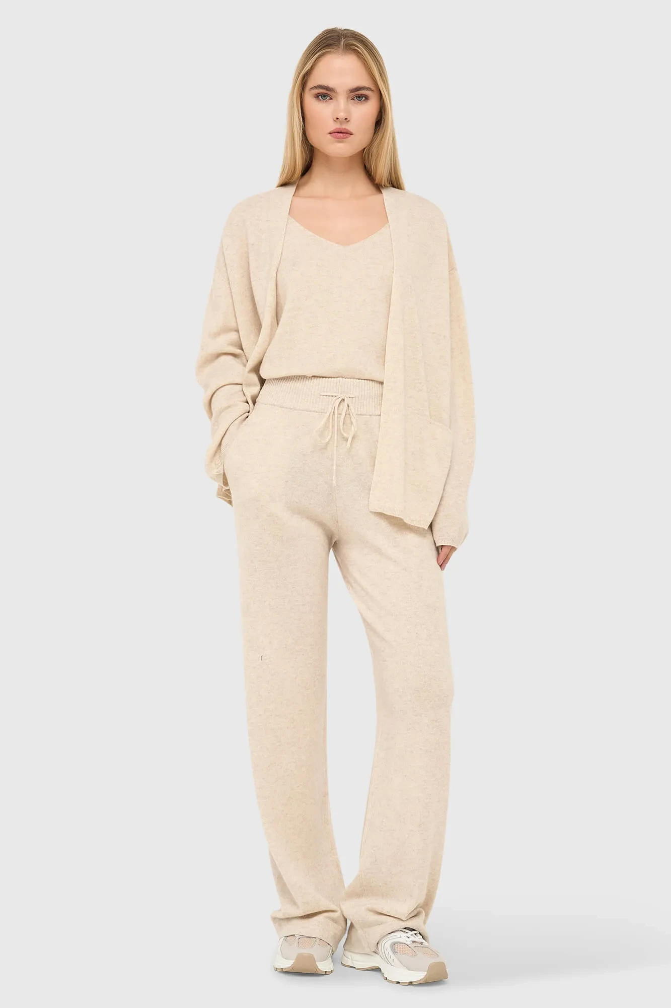 Cashmere Gebreide Tanktop Blane Beige