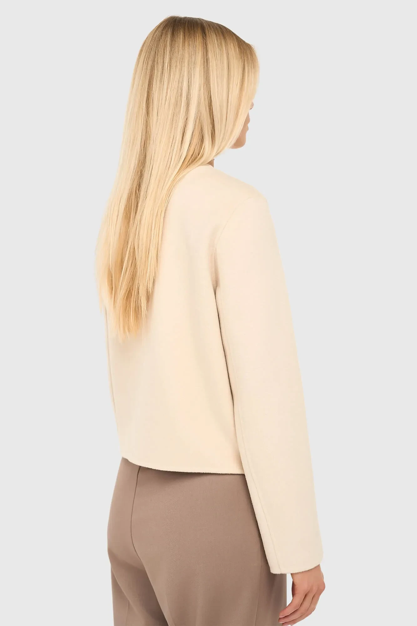 Cashmere Dames Jas Kort Vince Double Face Beige