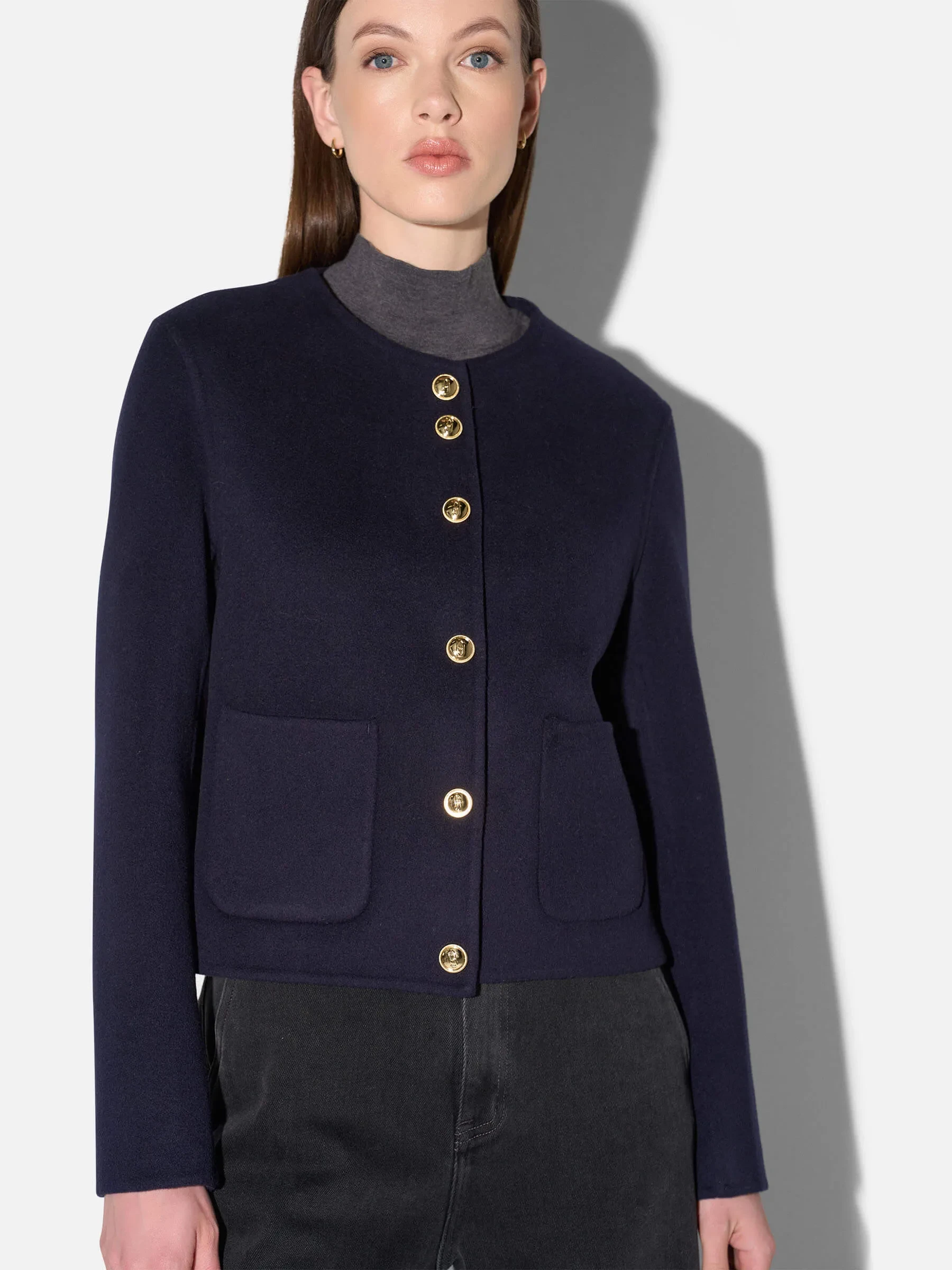 Cashmere Jack Dames Kort Vince Double Faced Blauw