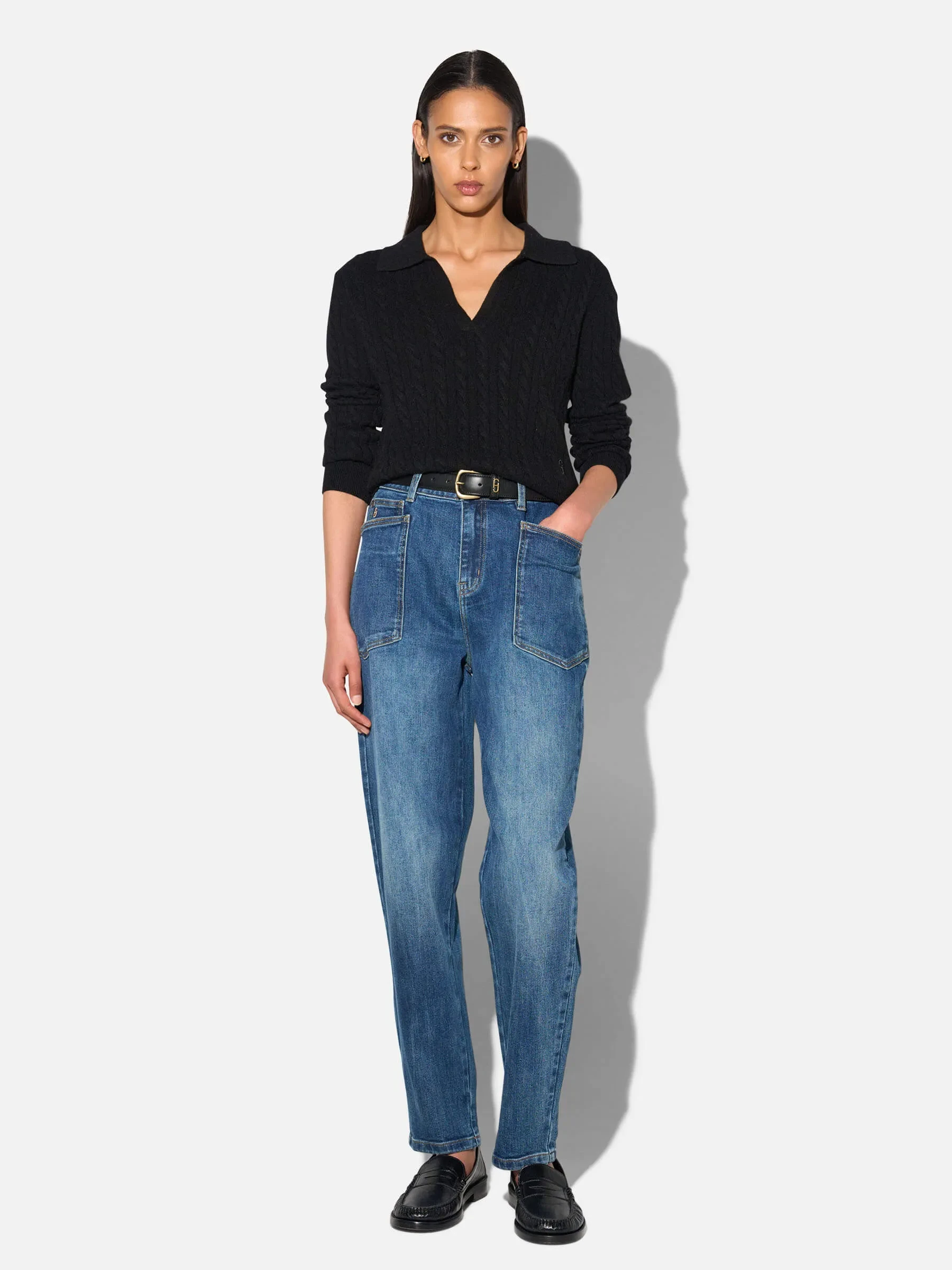 Cashmere Kabel Trui Dames Pierre Zwart