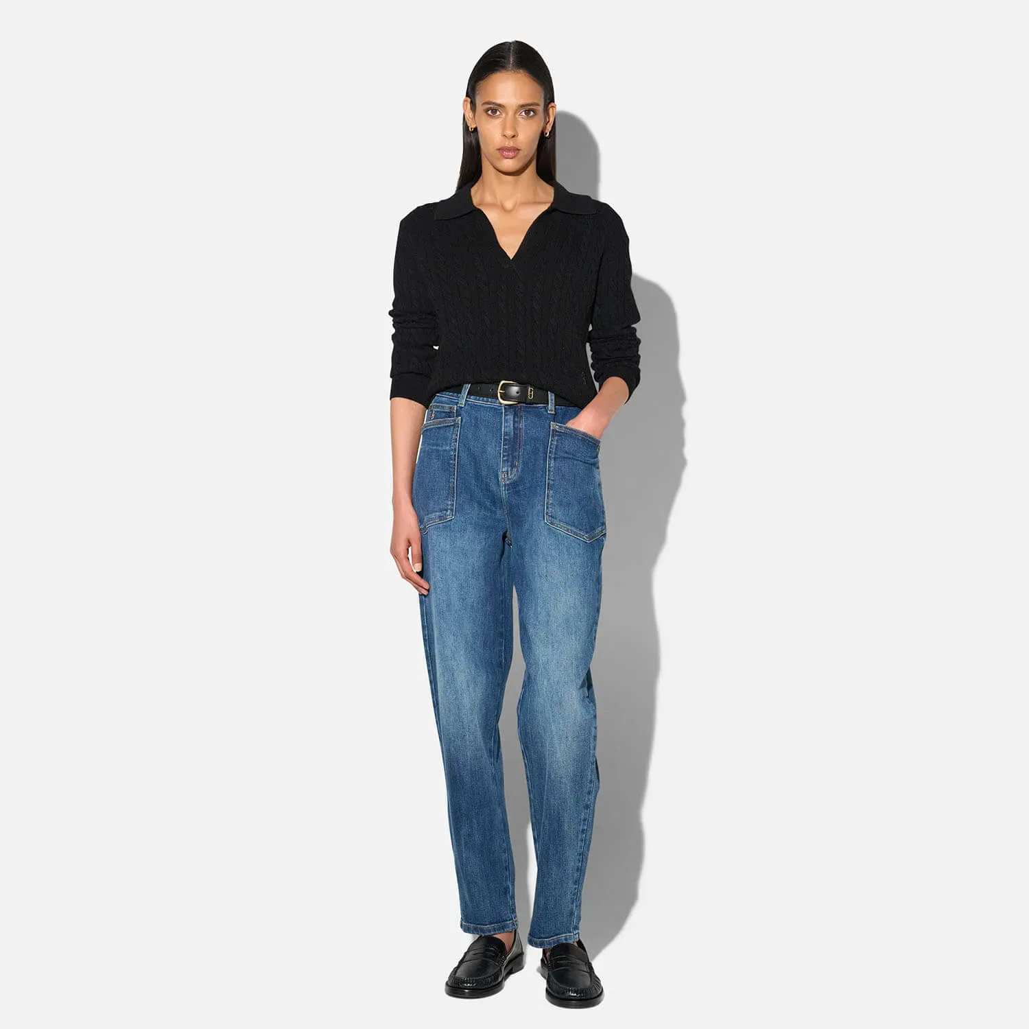Cashmere Kabel Trui Dames Pierre Zwart