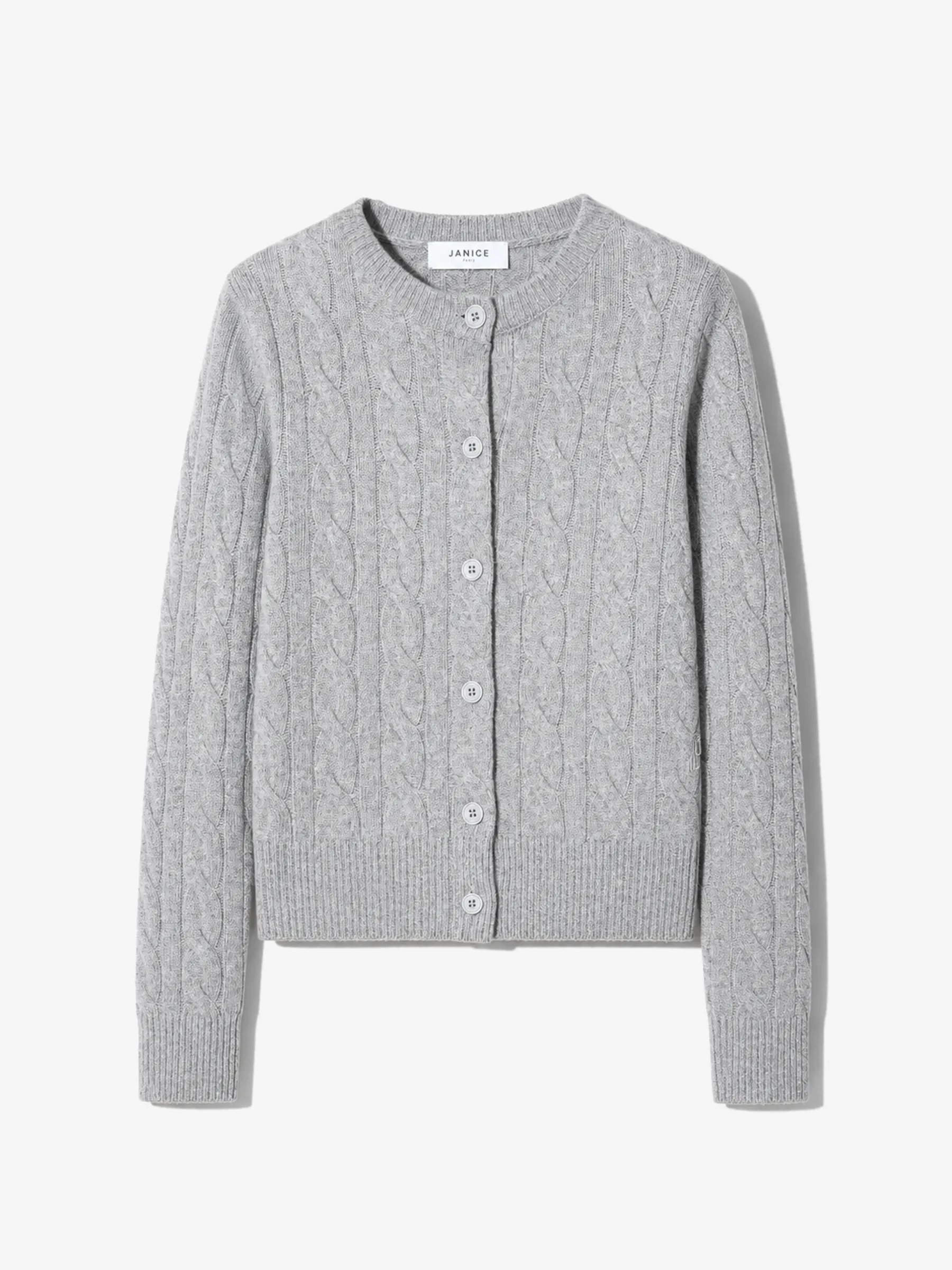 Cashmere Kabel Vest Dames Claude Grijs