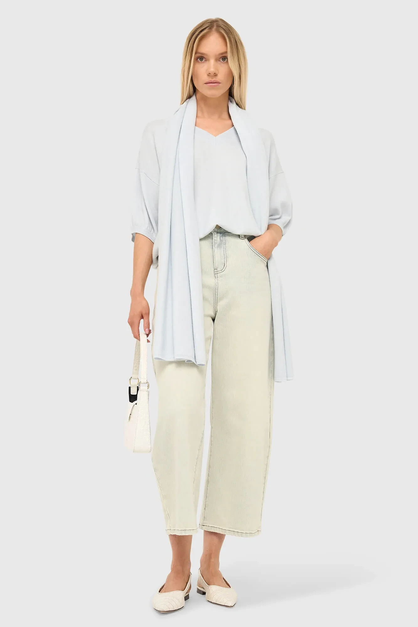 Cashmere Sjaal Dames Santos Licht Blauw