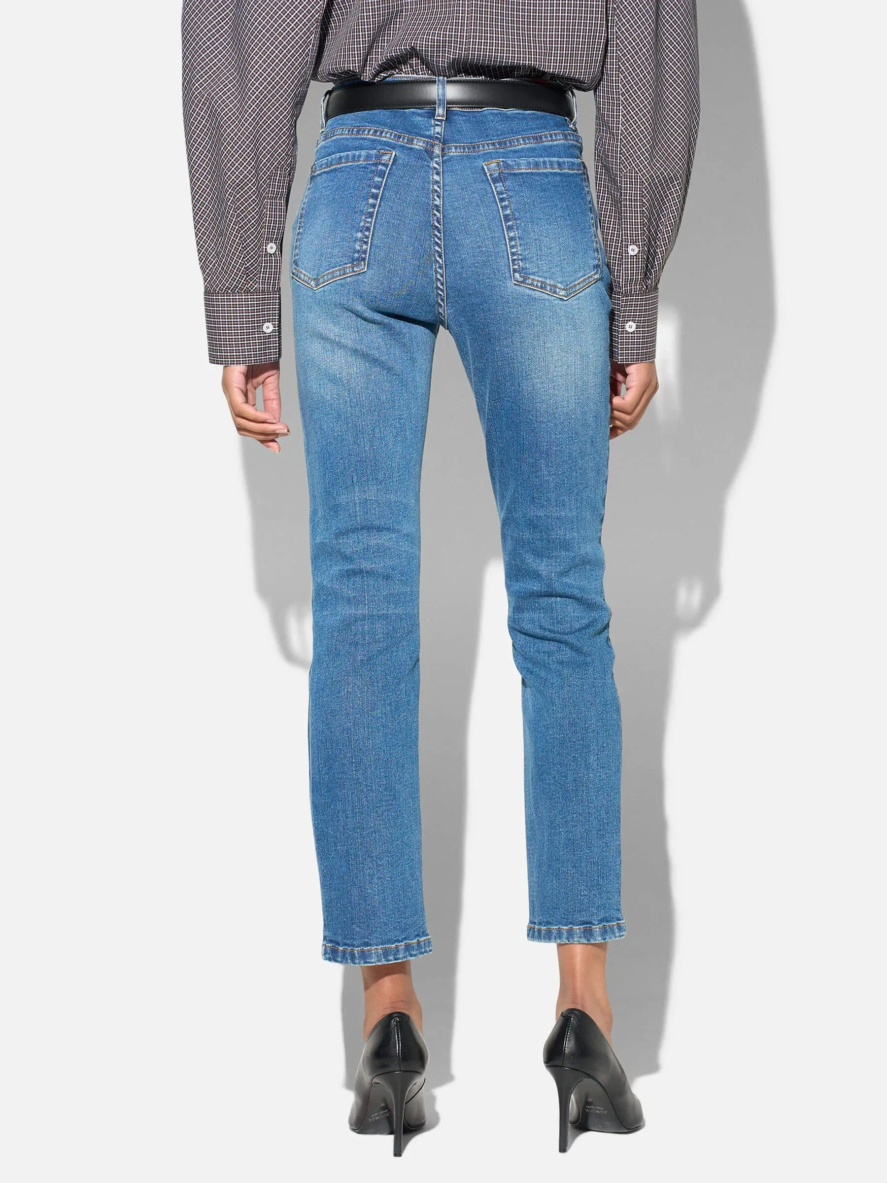 Mom Jeans Dames Mid Rise Blauw Cooper 258