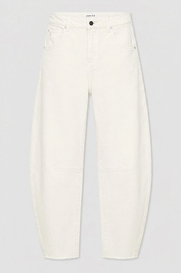 Barrel Jeans Dames Midrise Wit 183 Billy