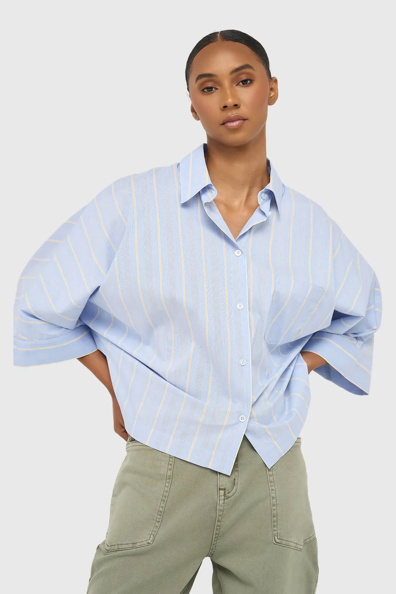 Dames Blouse Gestreept Blauw Carl