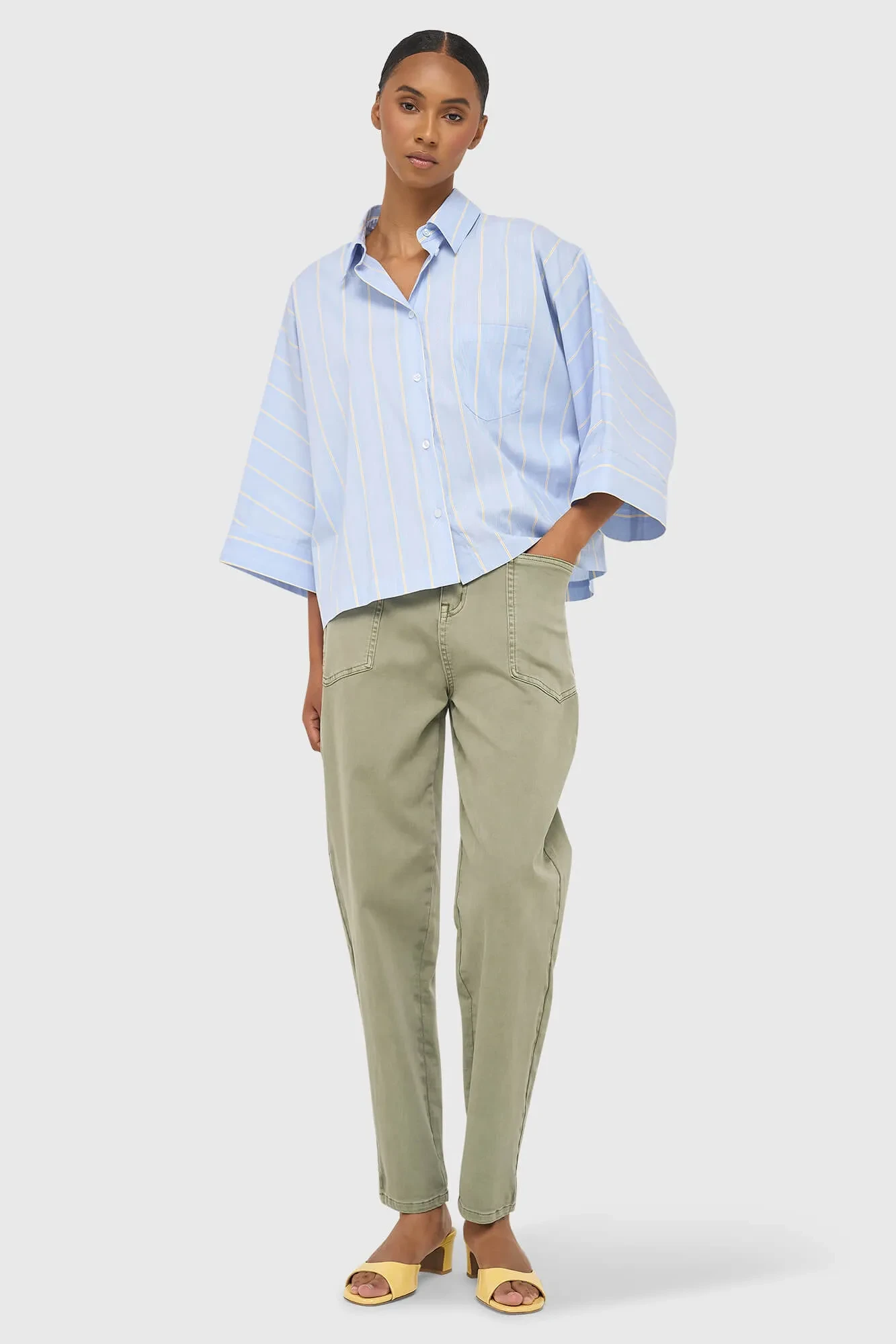 Dames Blouse Gestreept Blauw Carl