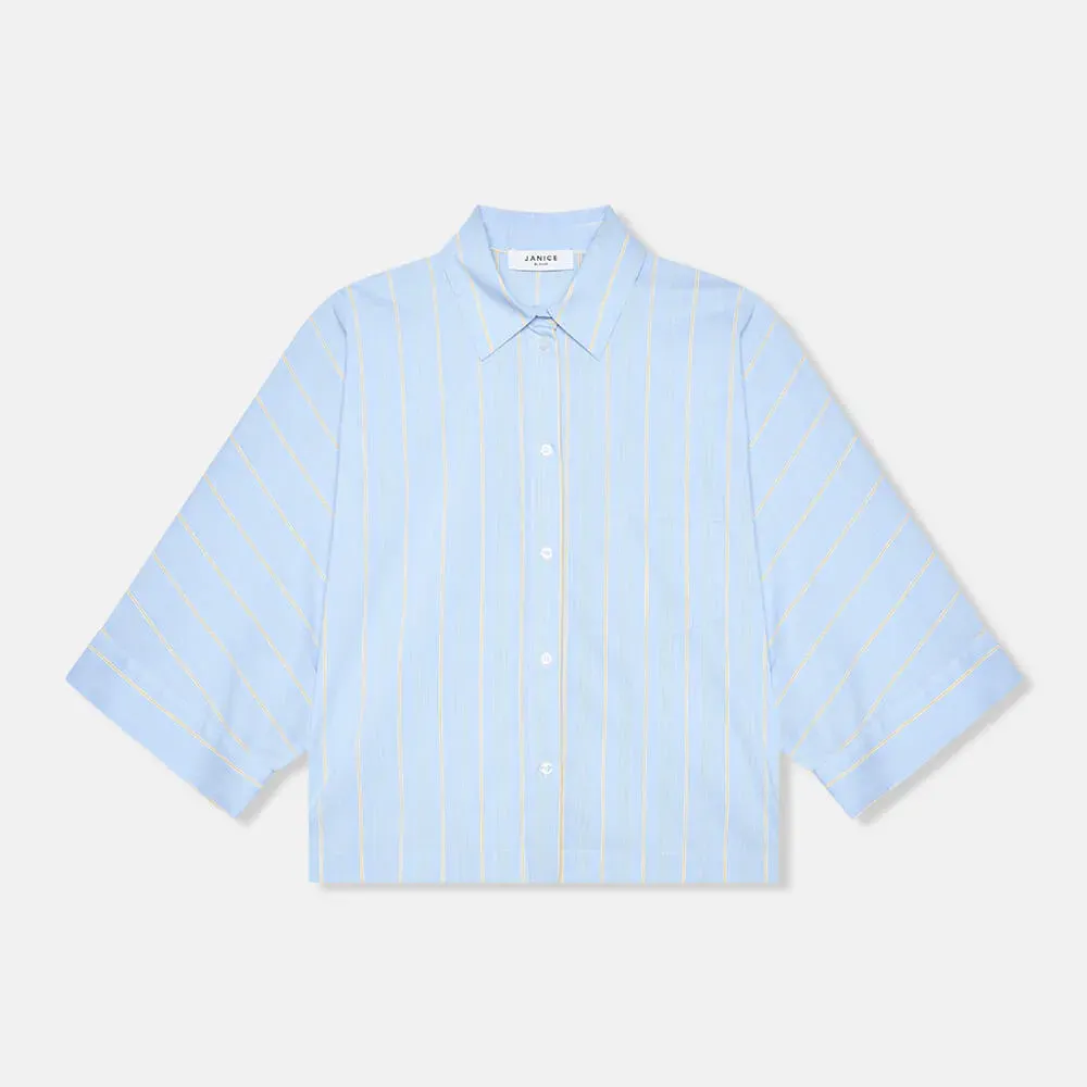 Dames Blouse Gestreept Blauw Carl