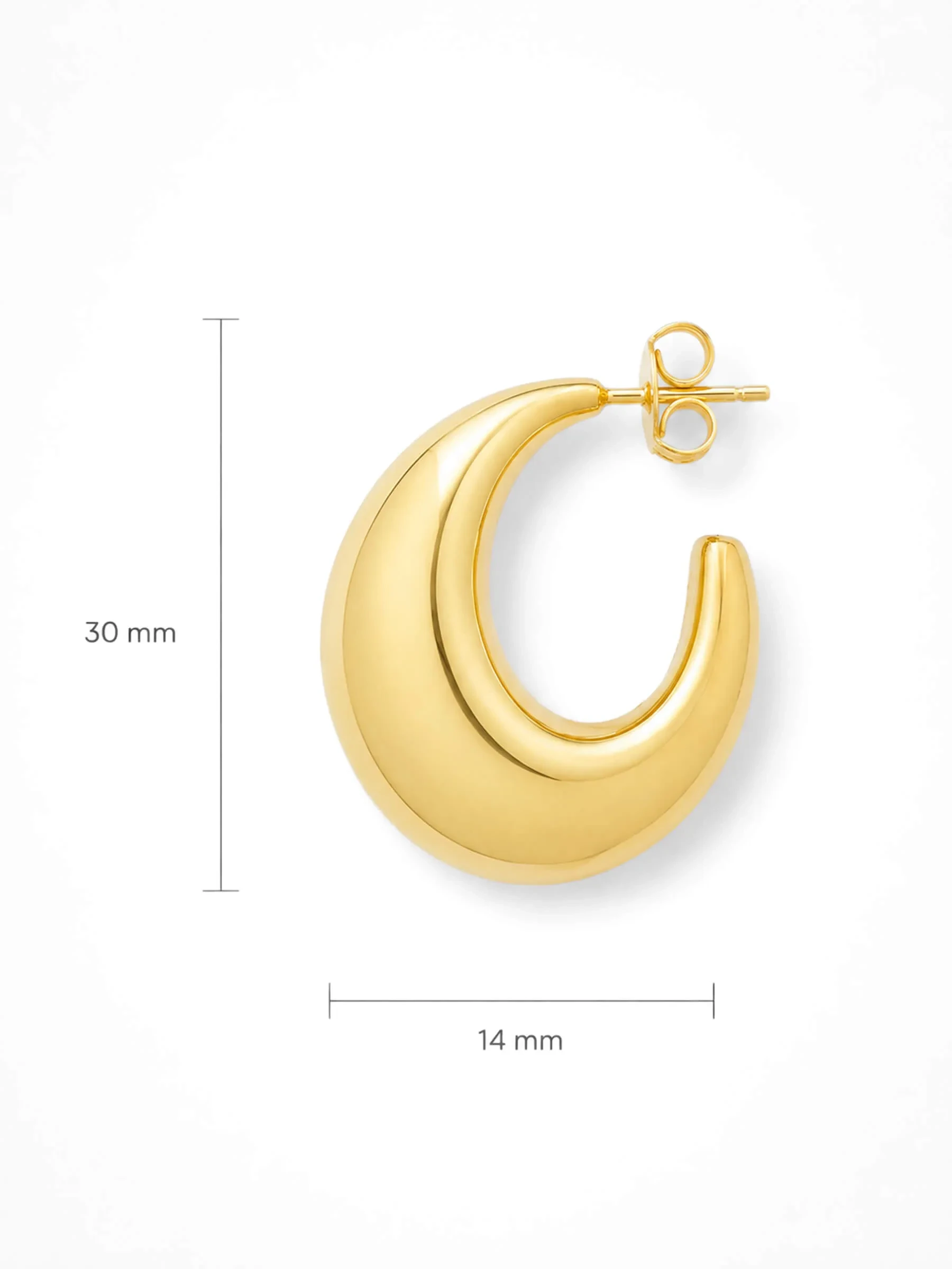 Gouden Oorbellen Creolen Chunky Drops Fargo Large