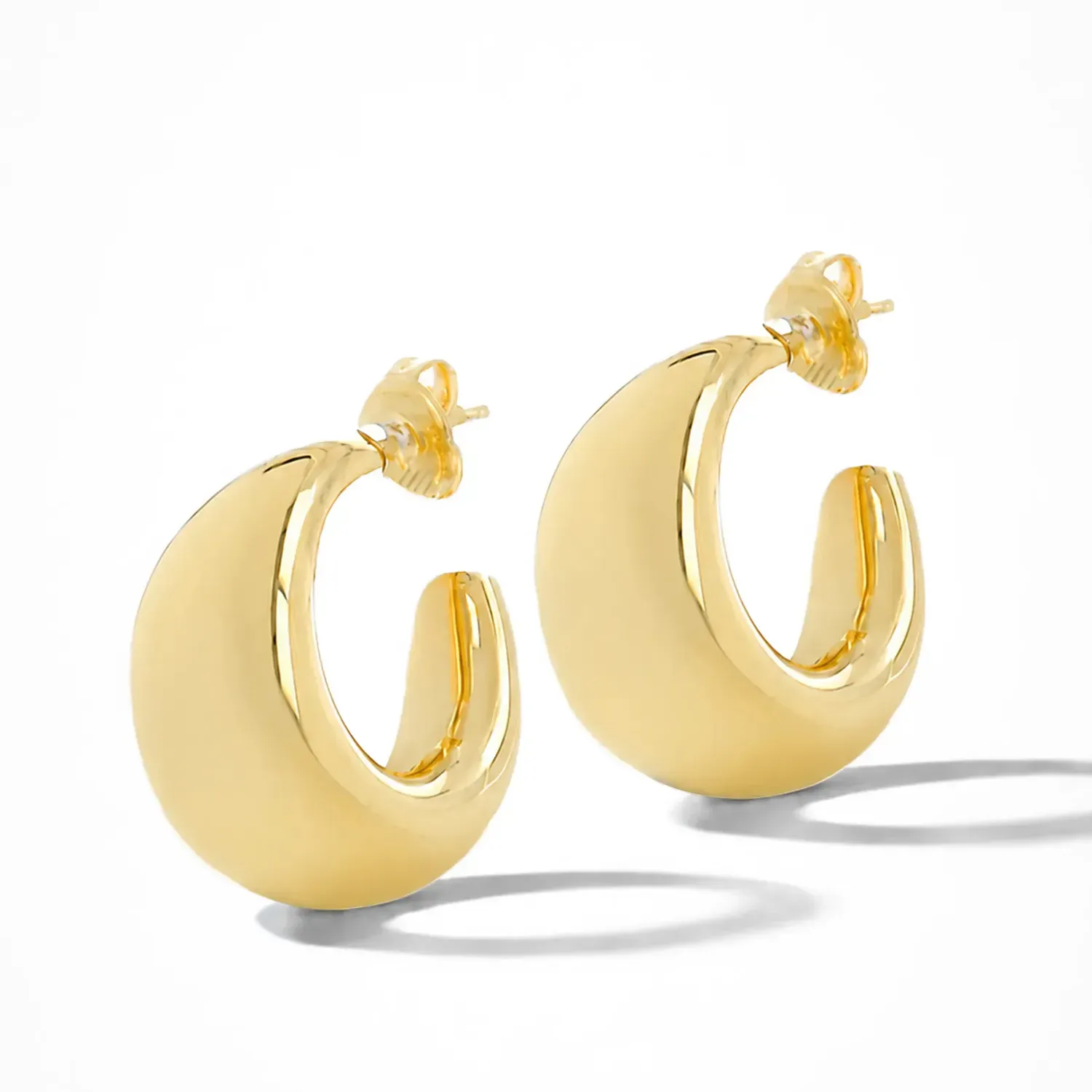 Gouden Oorbellen Creolen Chunky Drops Fargo Large