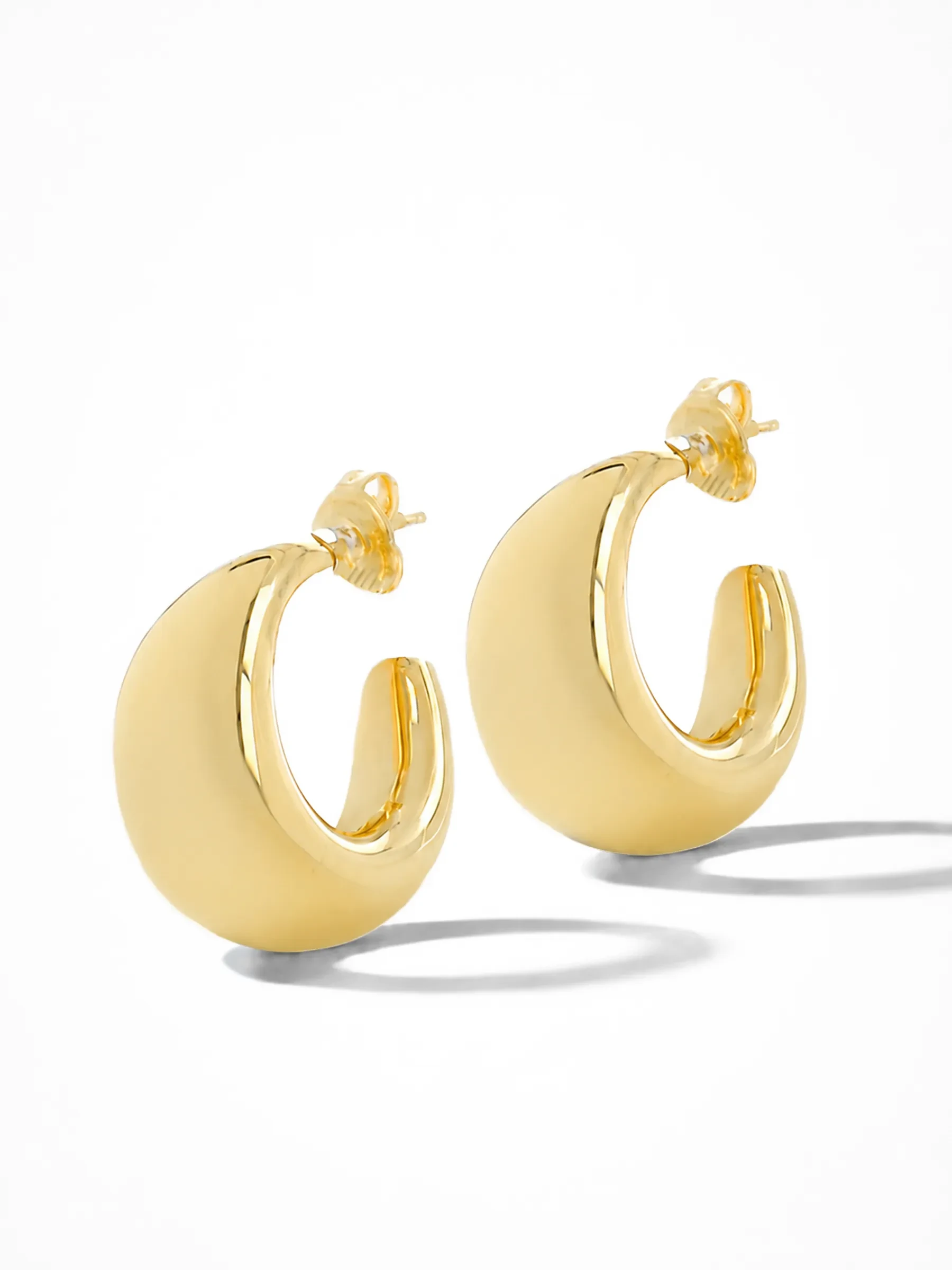 Gouden Oorbellen Creolen Chunky Drops Fargo Large