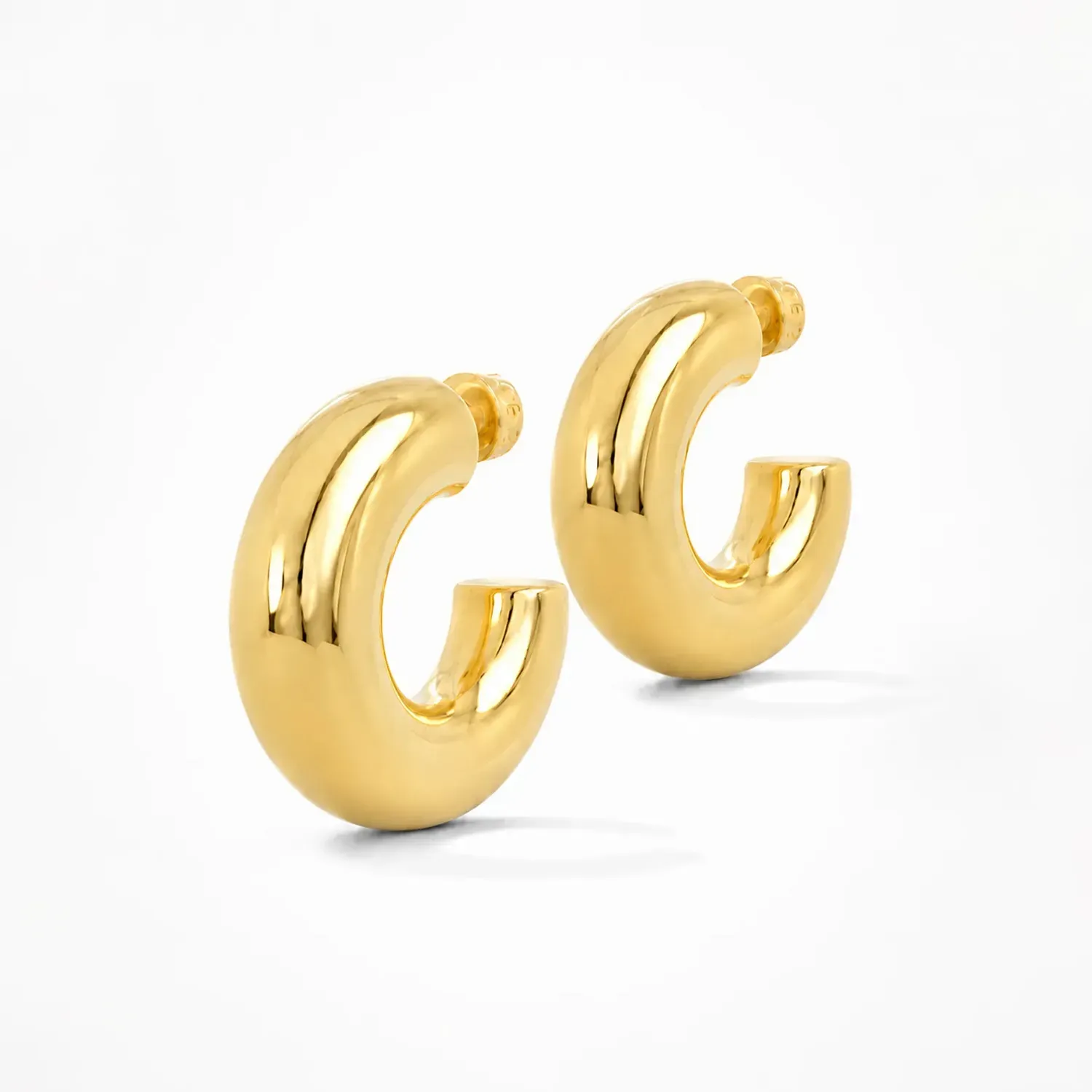 Gouden Oorbellen Creolen Chunky Hoops Hudson Small