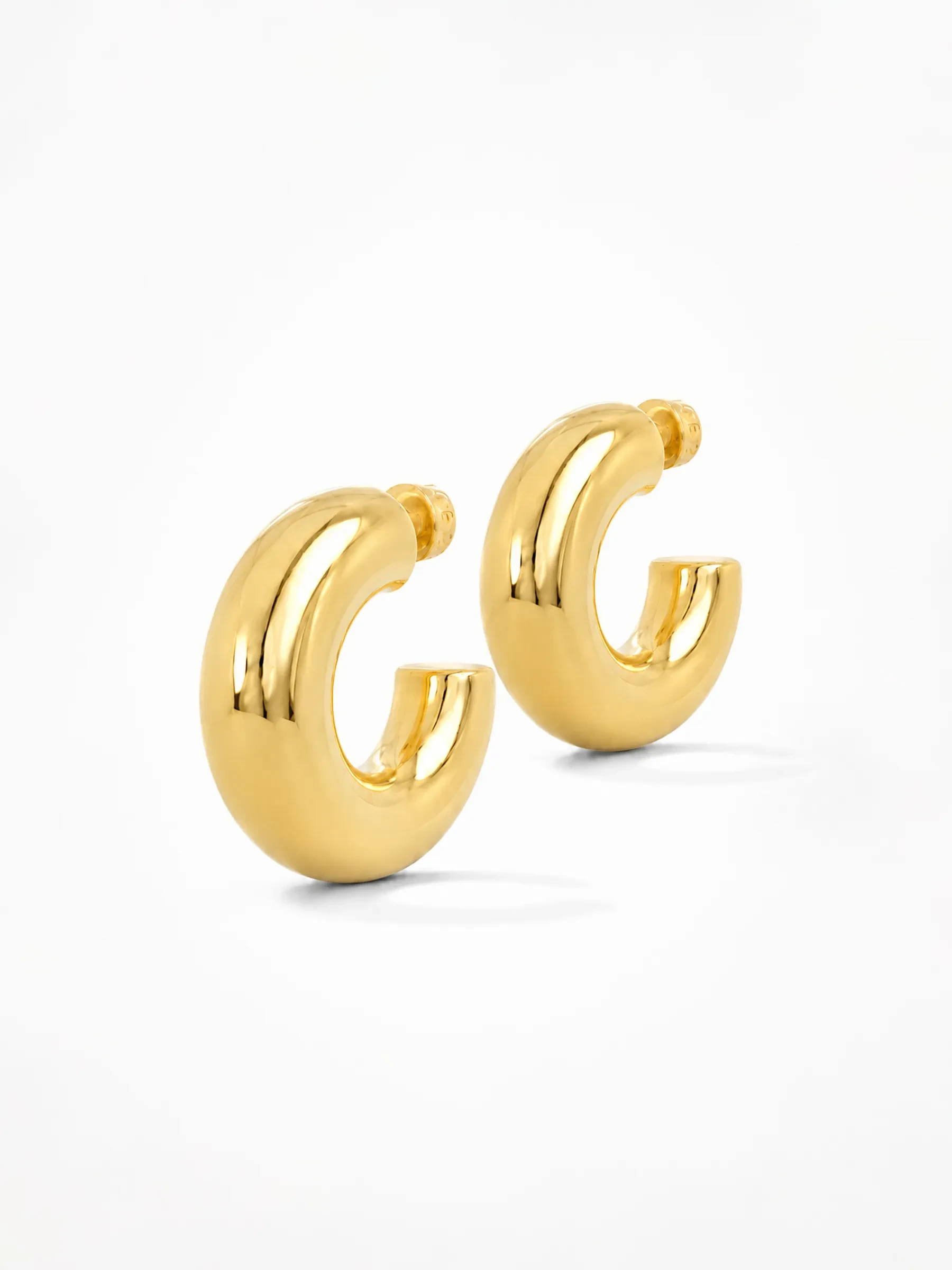 Gouden Oorbellen Creolen Chunky Hoops Hudson Small