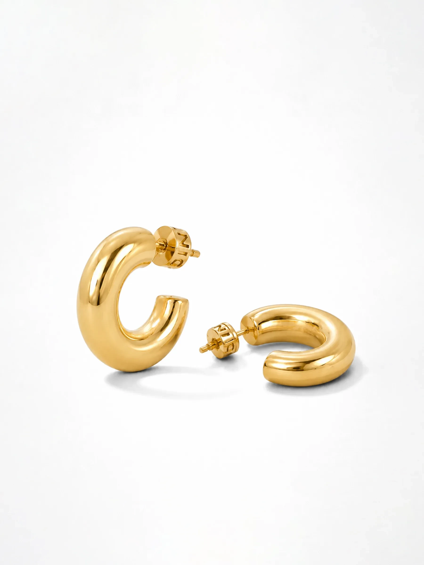 Gouden Oorbellen Creolen Chunky Hoops Hudson Small