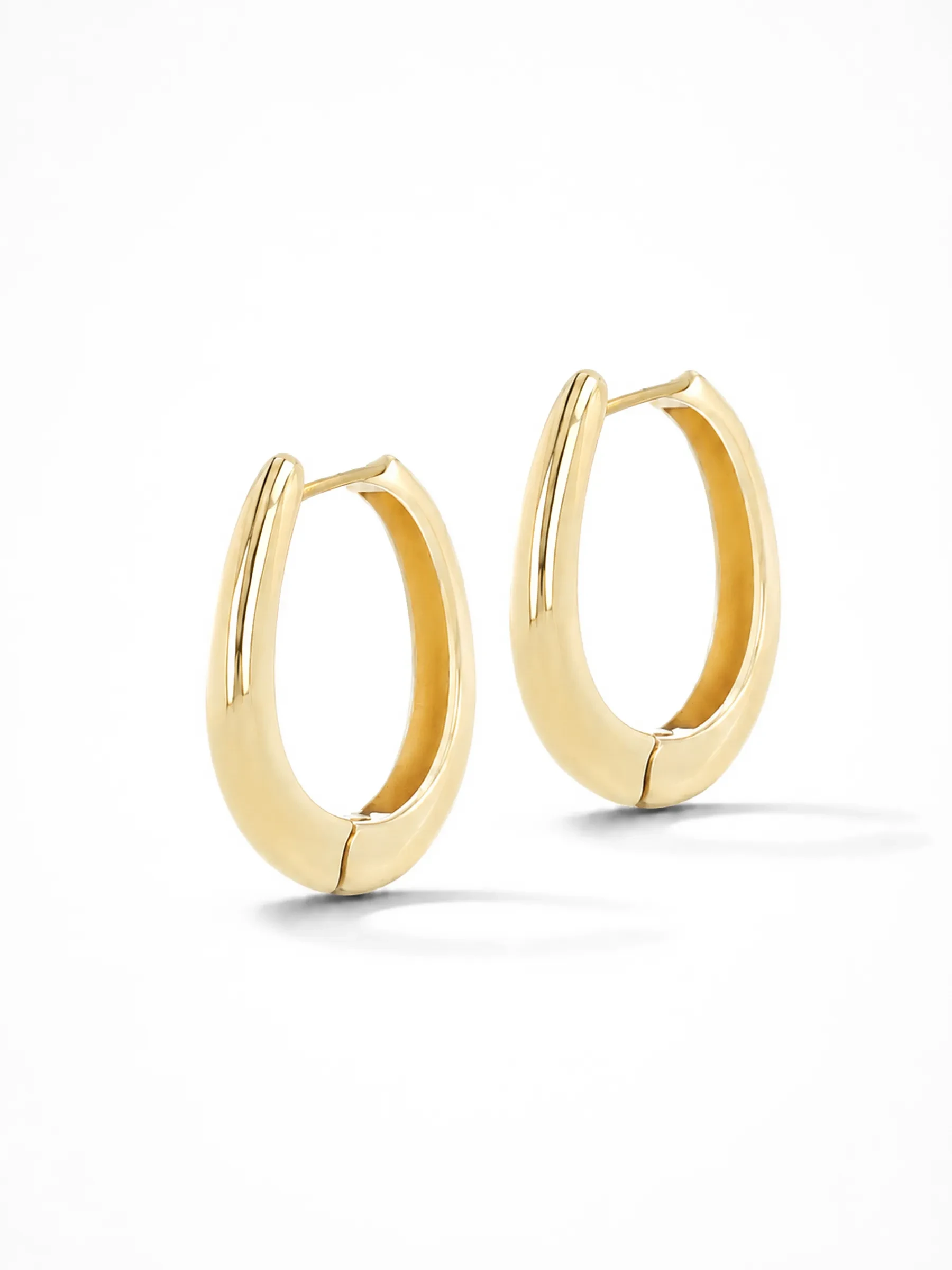 Gouden Oorbellen Logan Oval Linked Hoop Creolen Large