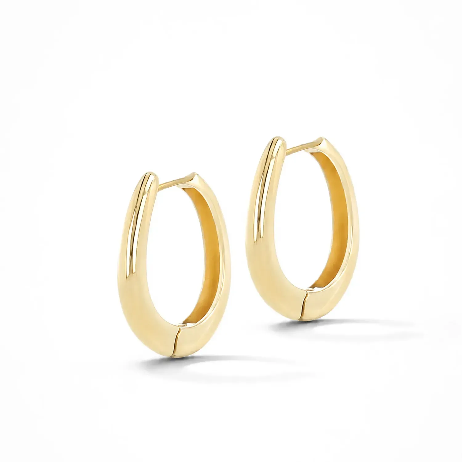 Gouden Oorbellen Oval Linked Hoop Creolen Logan Medium