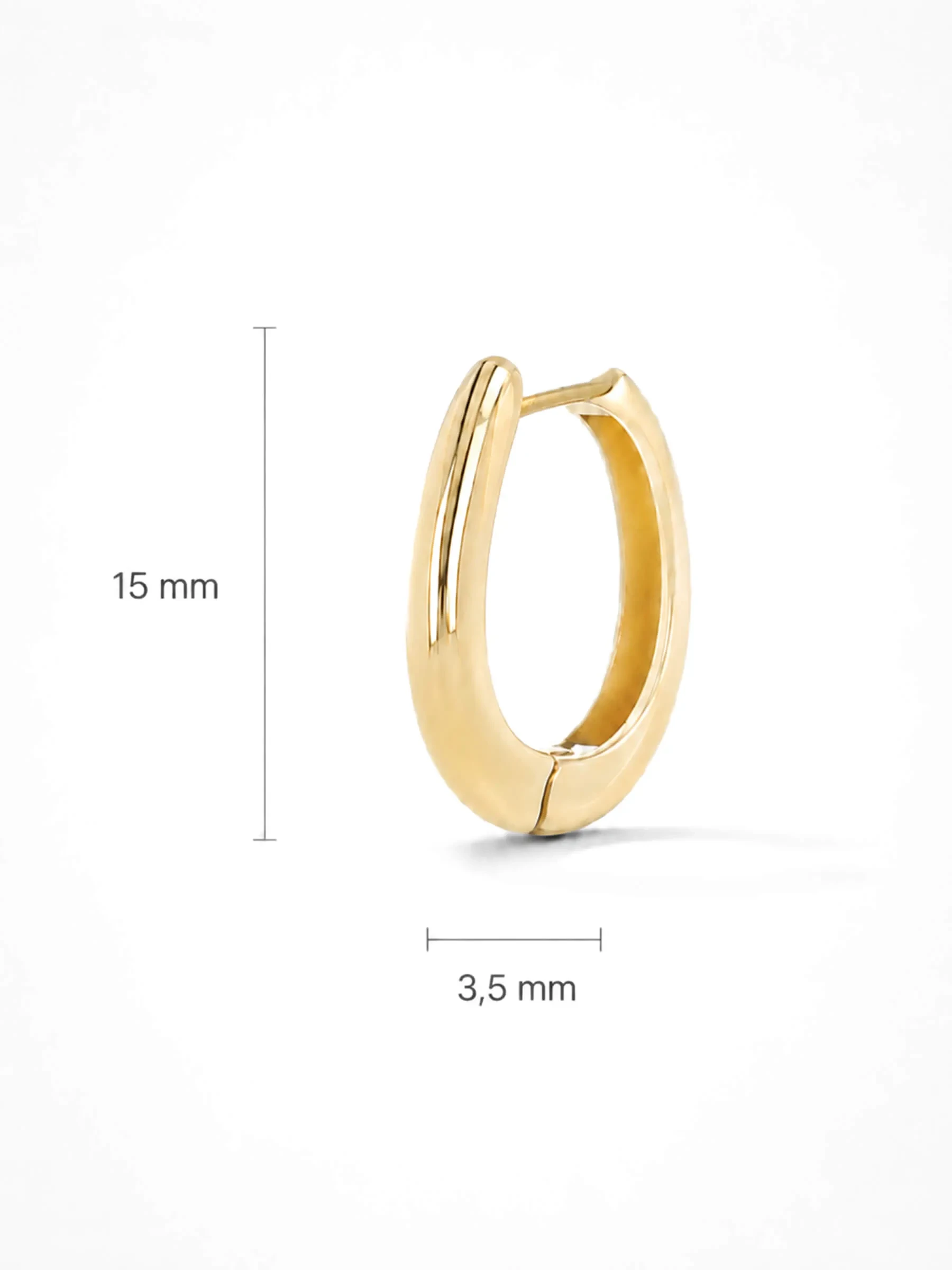 Gouden Oorbellen Oval Linked Hoop Creolen Logan Small
