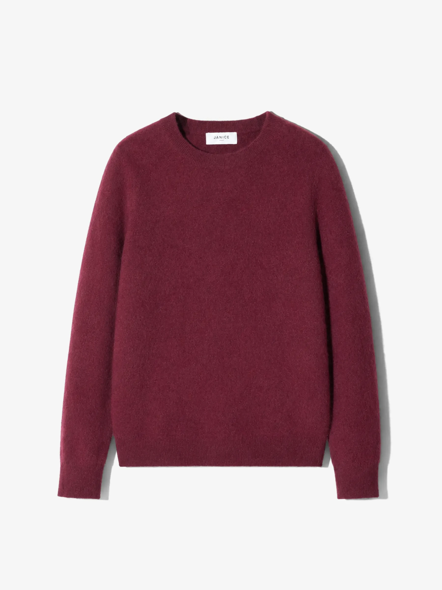Dames Trui Ronde Hals Gebrushed Merino Wol Eon Burgundy