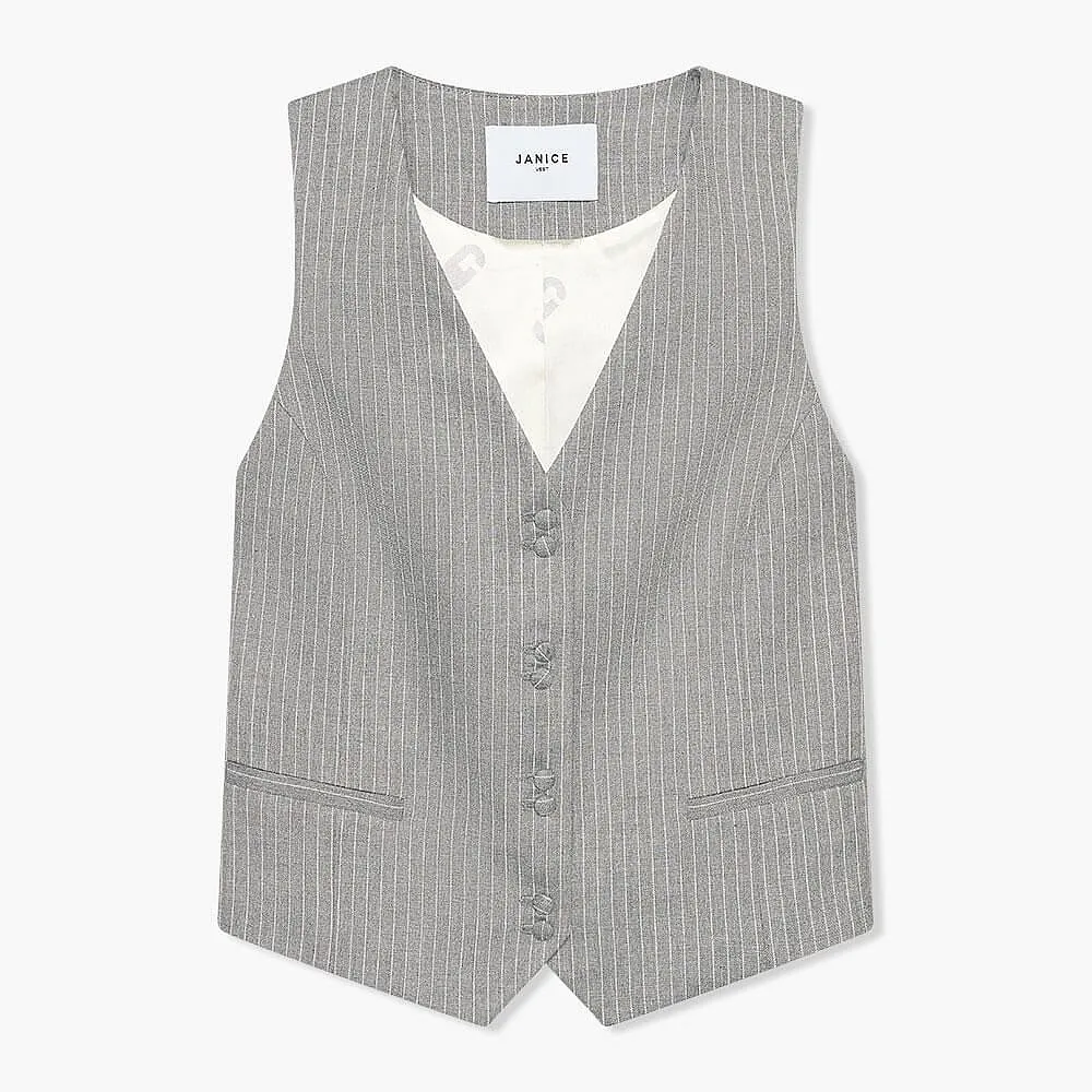 Dave Gilet Grijs Streep