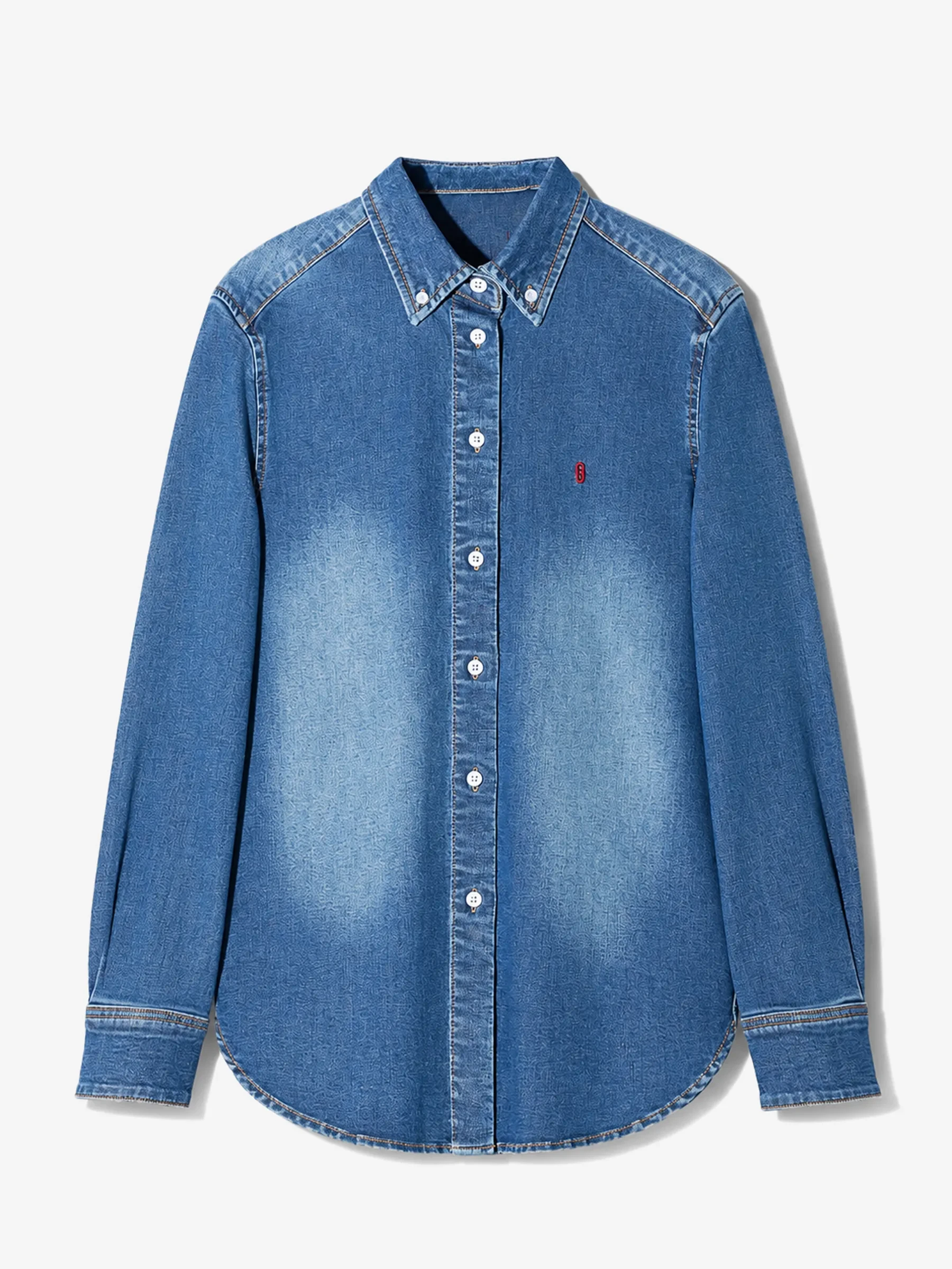 Denim Blouse Dames Button Down Clint Blauw 258
