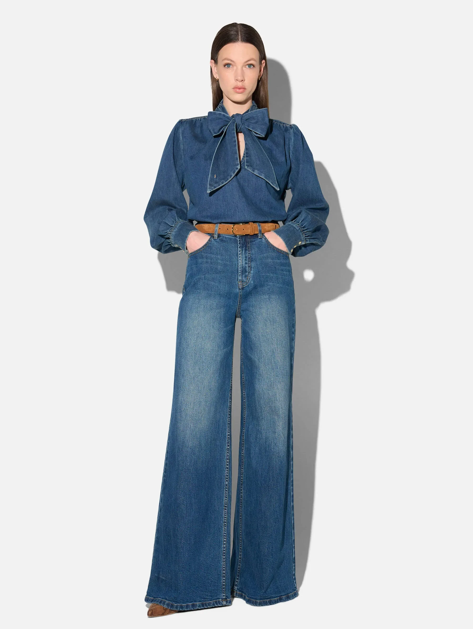 Denim Blouse Dames Katoen Kilian Blauw 469