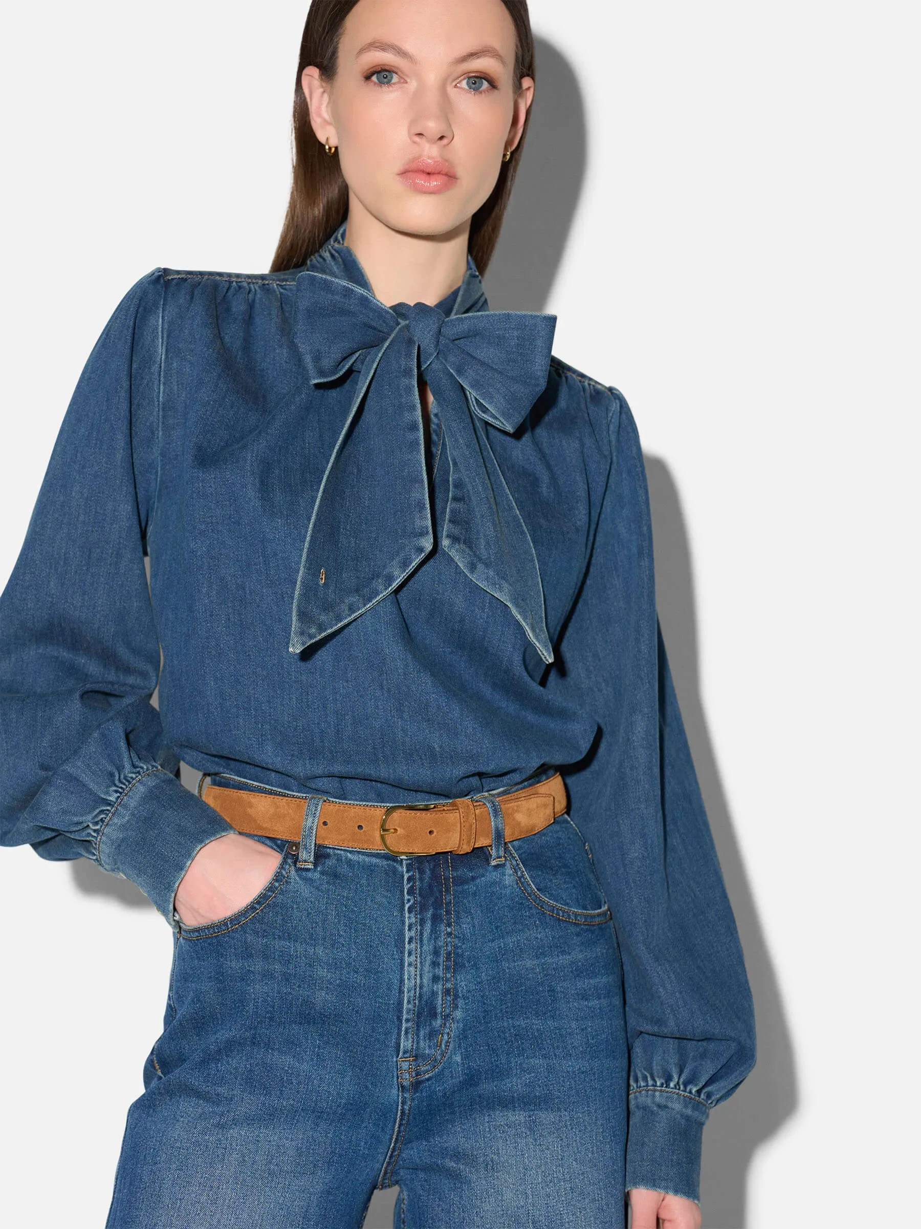 Denim Blouse Dames Katoen Kilian Blauw 469