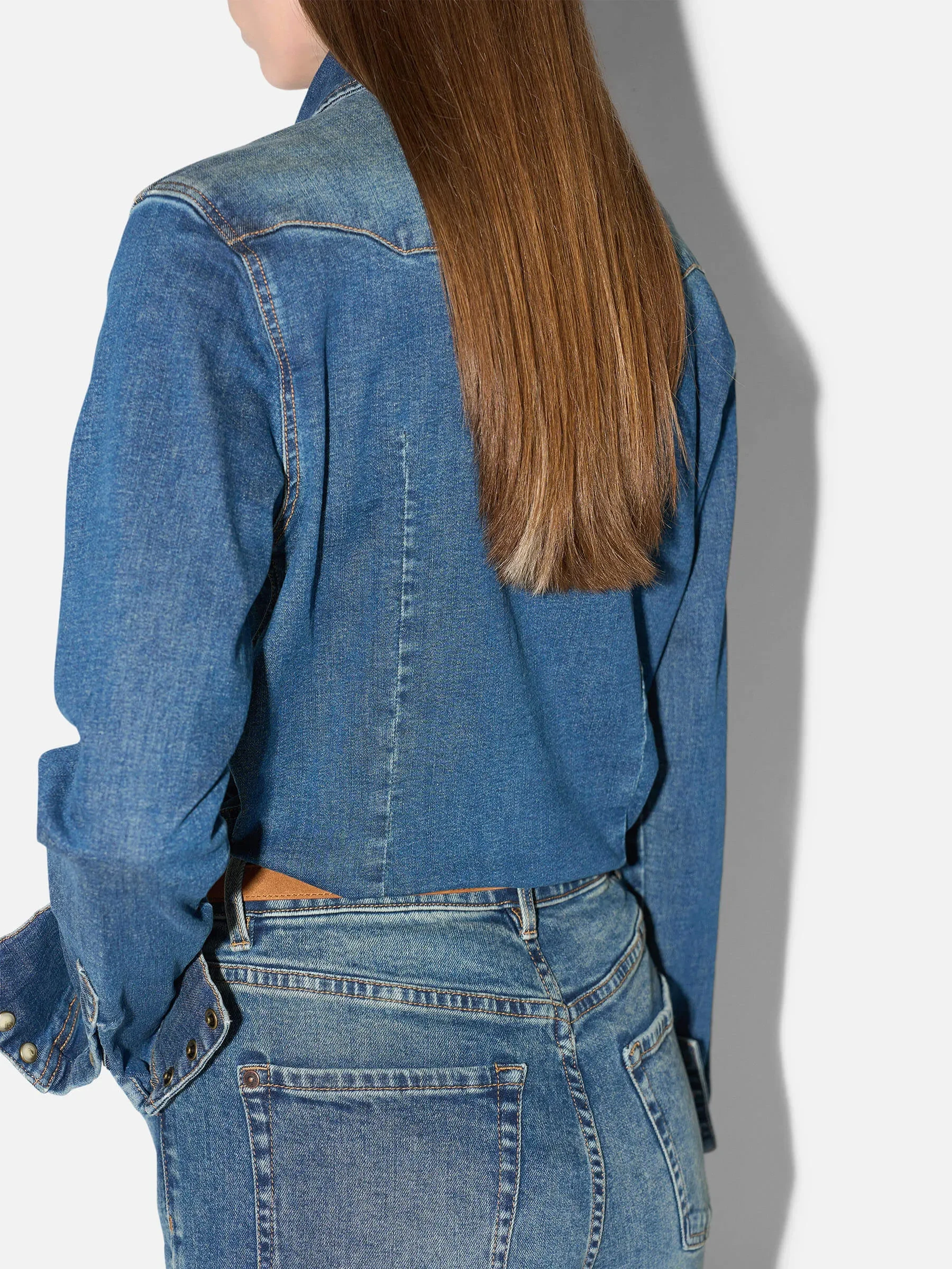 Denim Blouse Dames Stretch Levi Blauw 357