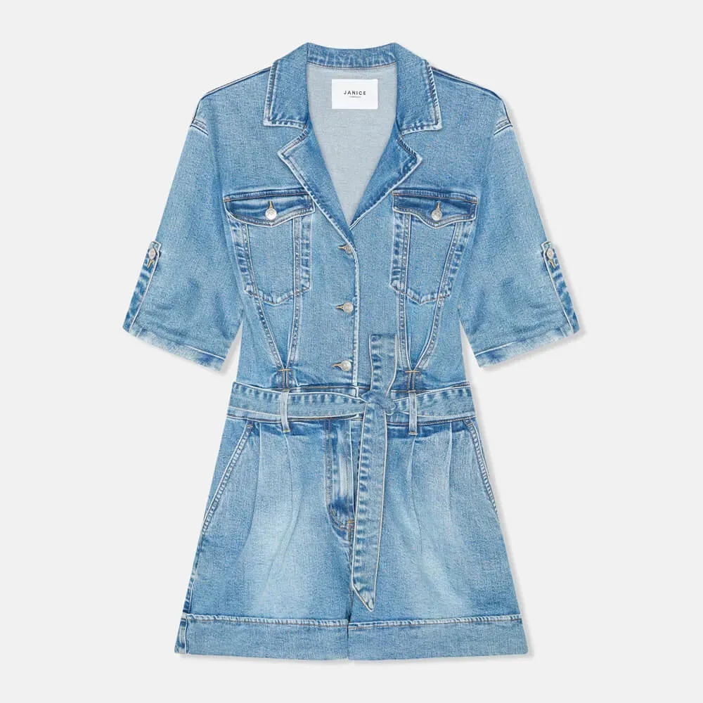 Denim Jumpsuit Dames Axil Blauw 786