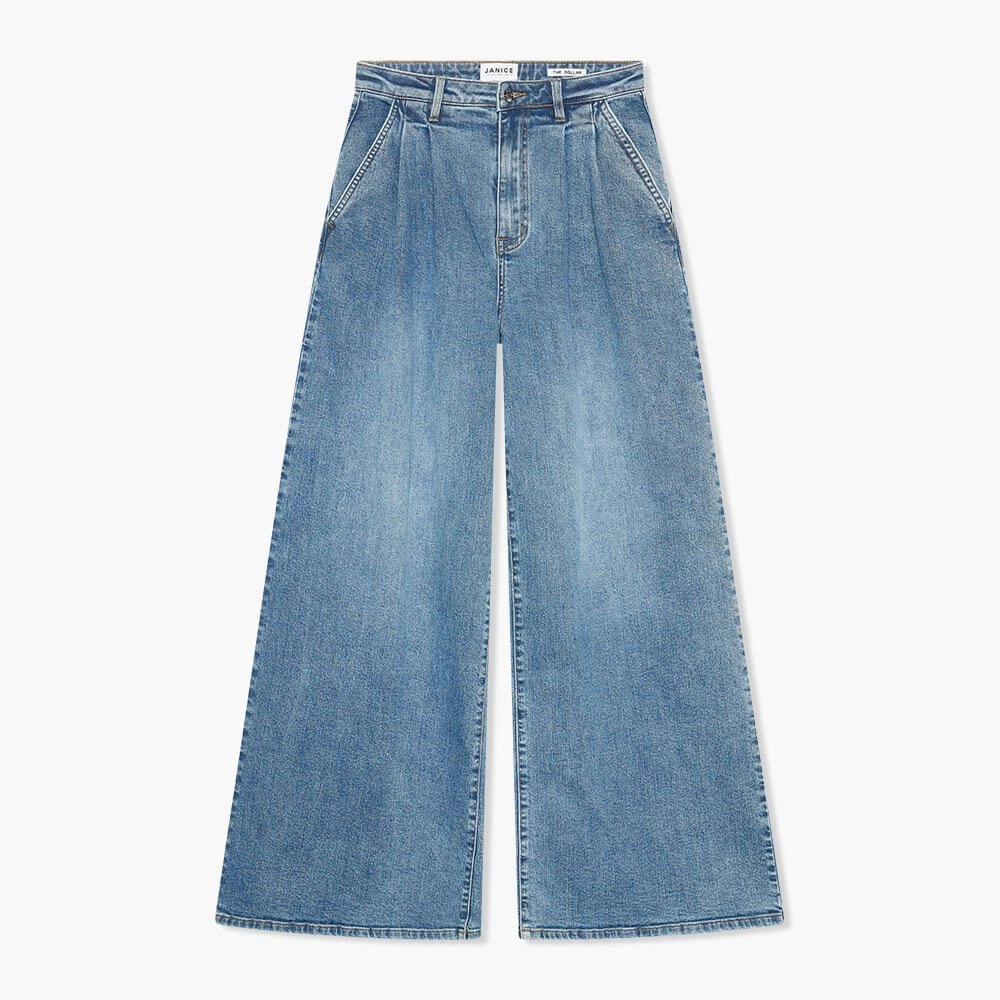 Blauwe Jeans Wijde Pijpen Dames Dollar 117