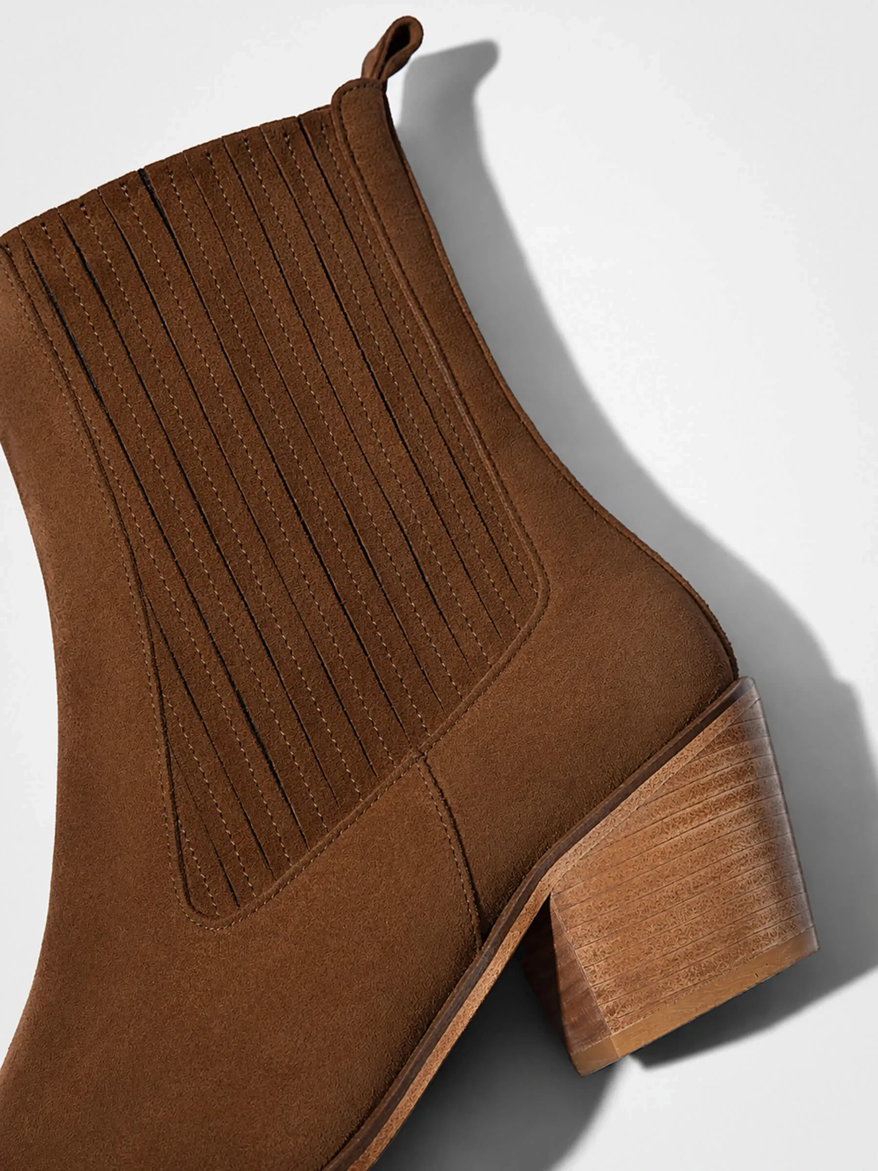 Enkellaars Western Dames Suede Colt Cognac